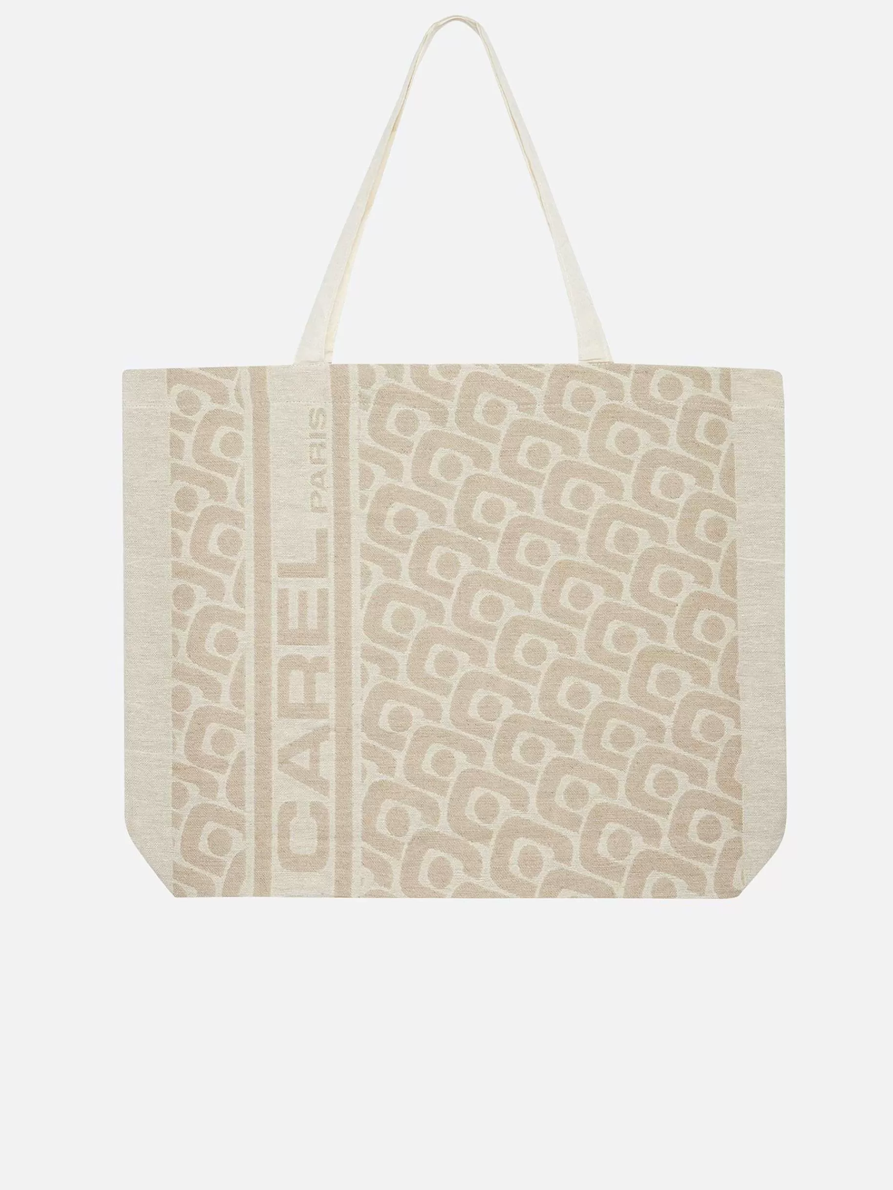 Vrouwen Carel Beige Draagtas Met Monogram En Jacquardweefsel