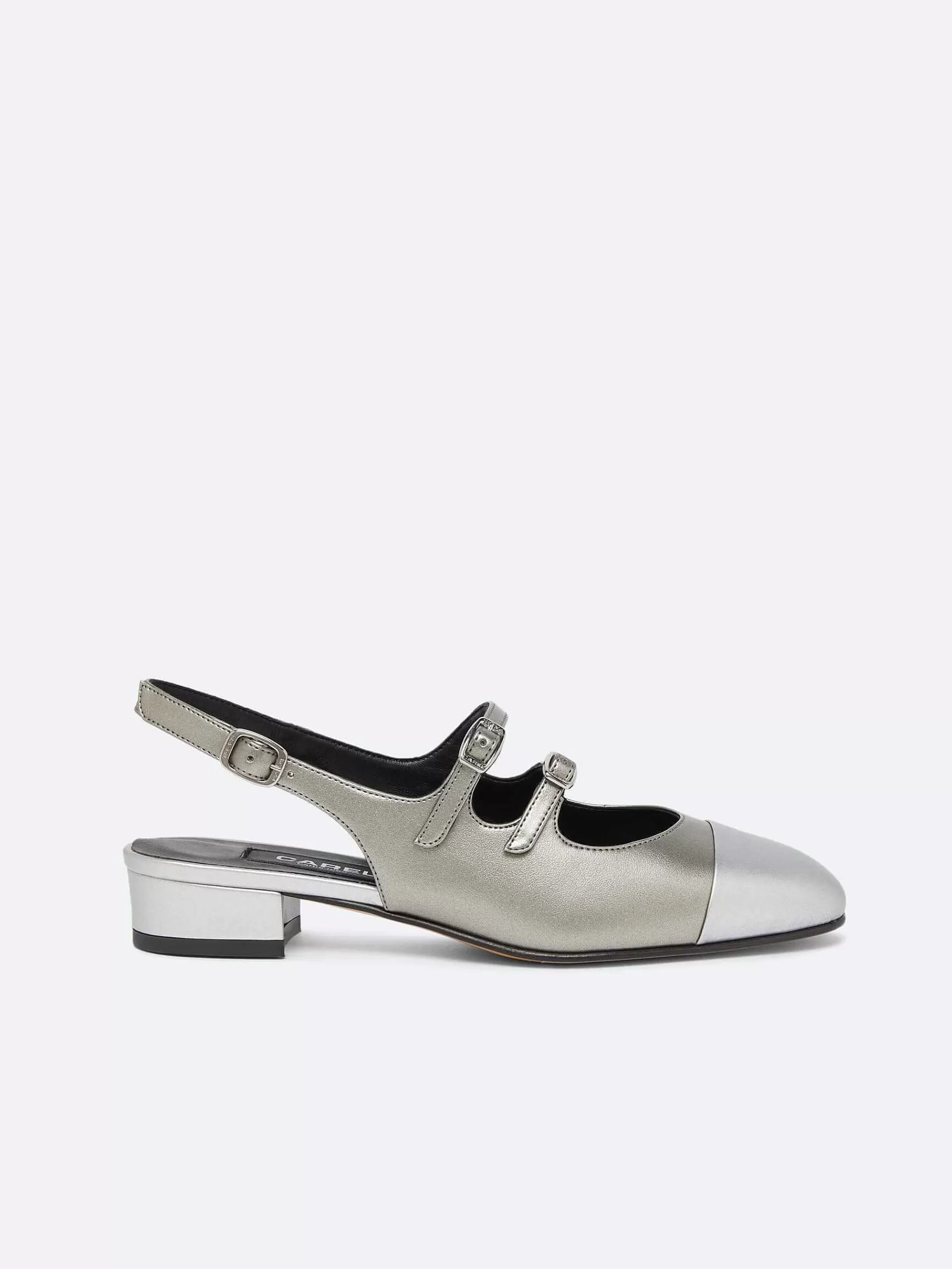 Vrouwen Carel Bi Zilveren Appleskin Slingback Mary Janes