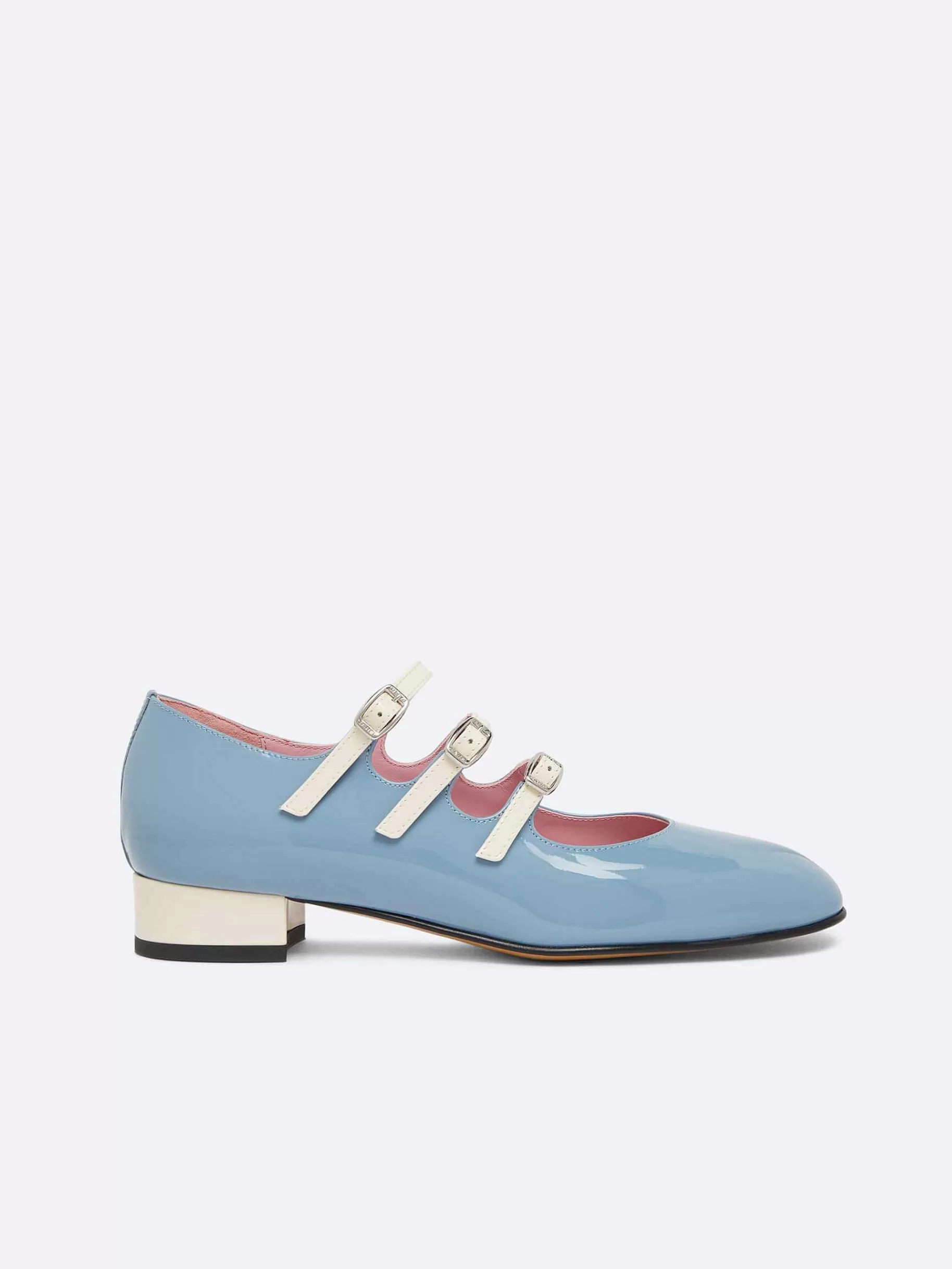 Vrouwen Carel Blauw En Ivoor Gerecycled Lakleer Mary Janes Ballerina'S