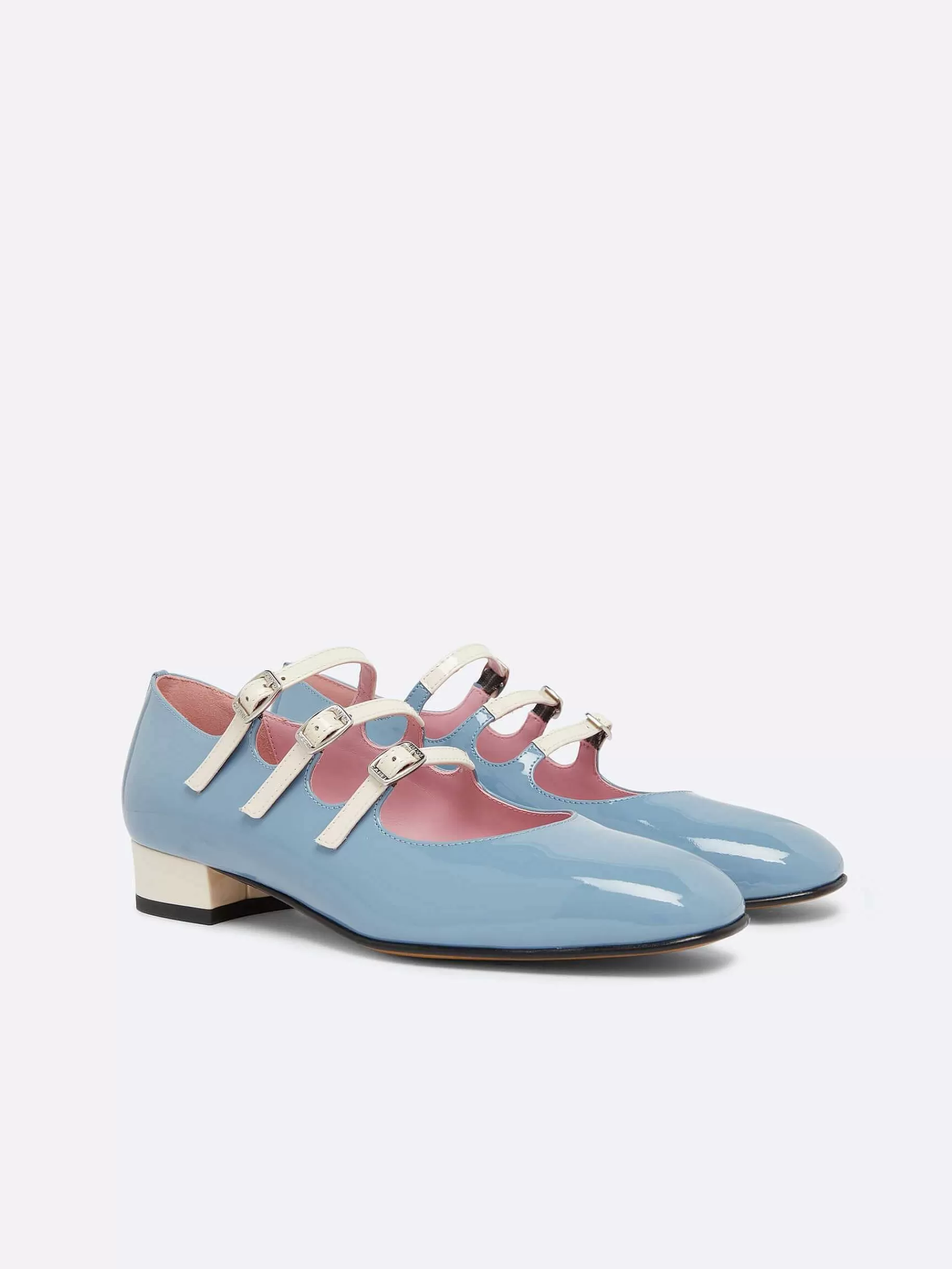 Vrouwen Carel Blauw En Ivoor Gerecycled Lakleer Mary Janes Ballerina'S