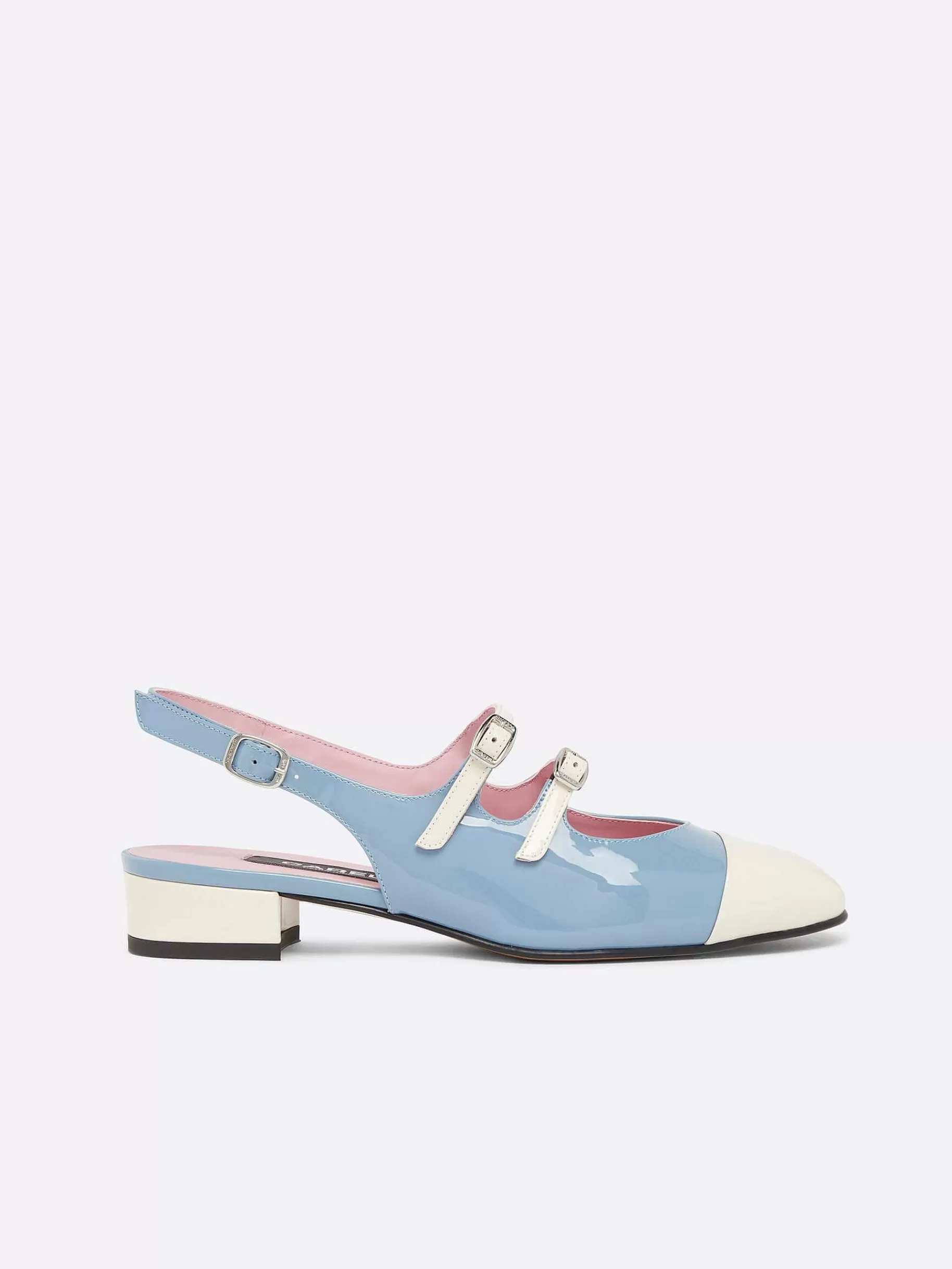 Vrouwen Carel Blauw En Ivoor Upcycled Lakleer Slingback Mary Janes