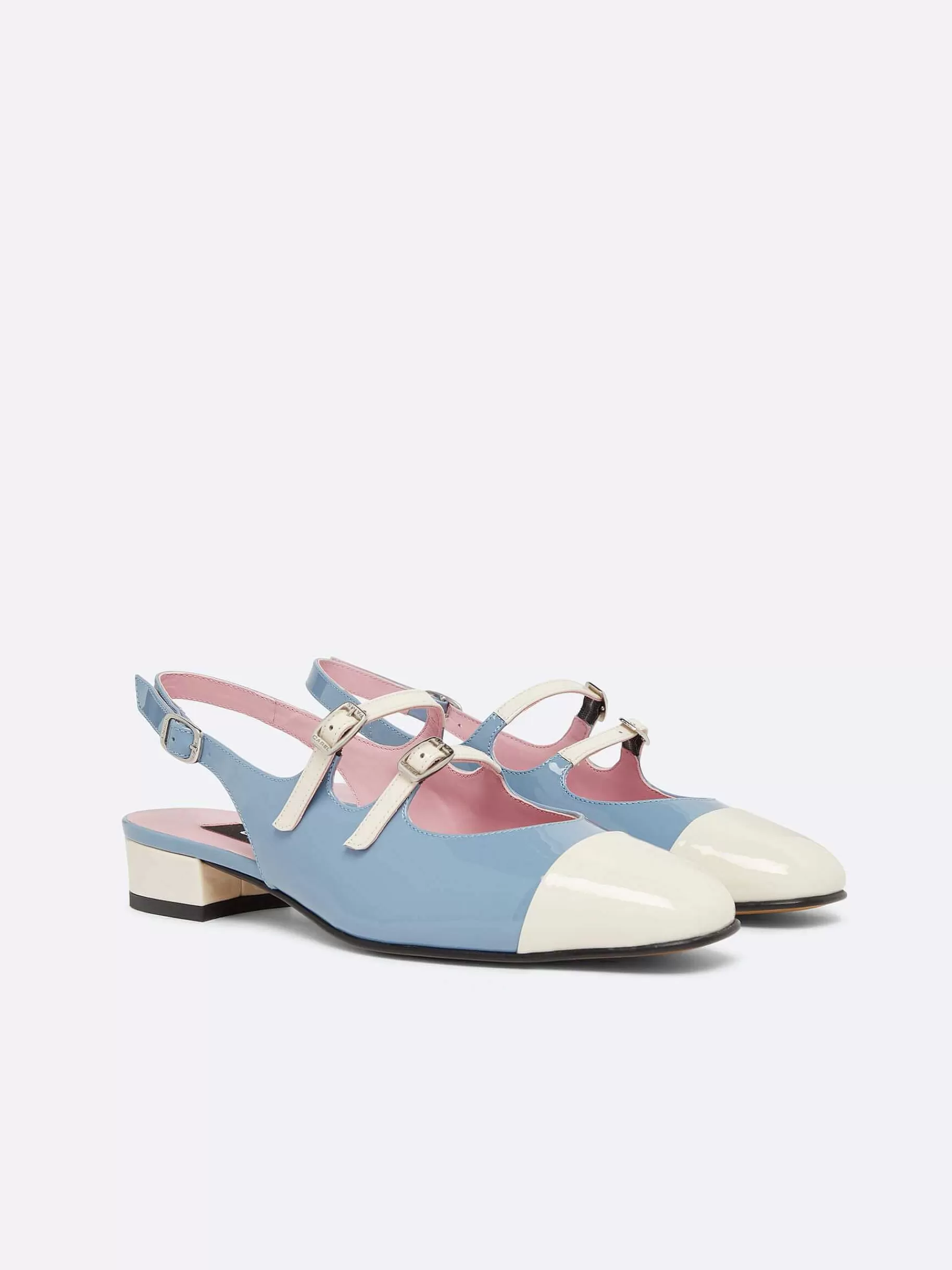 Vrouwen Carel Blauw En Ivoor Upcycled Lakleer Slingback Mary Janes