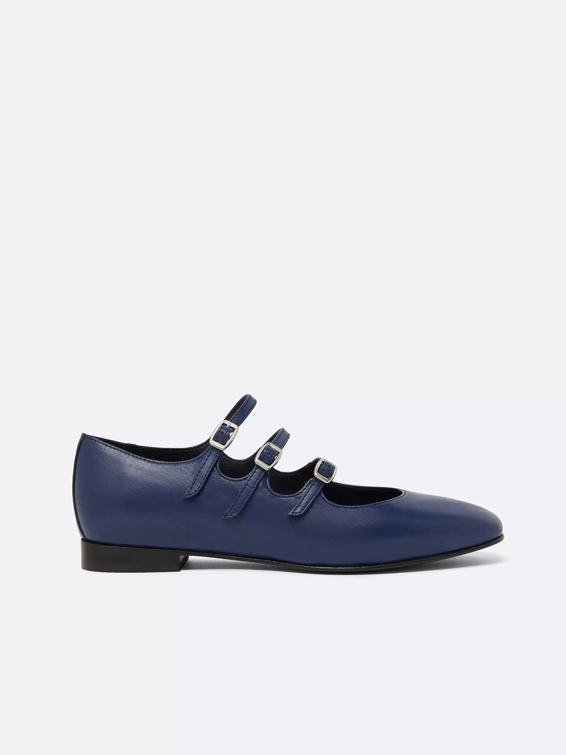 Vrouwen Carel Blauw Marine Lederen Mary Janes Ballet Flats