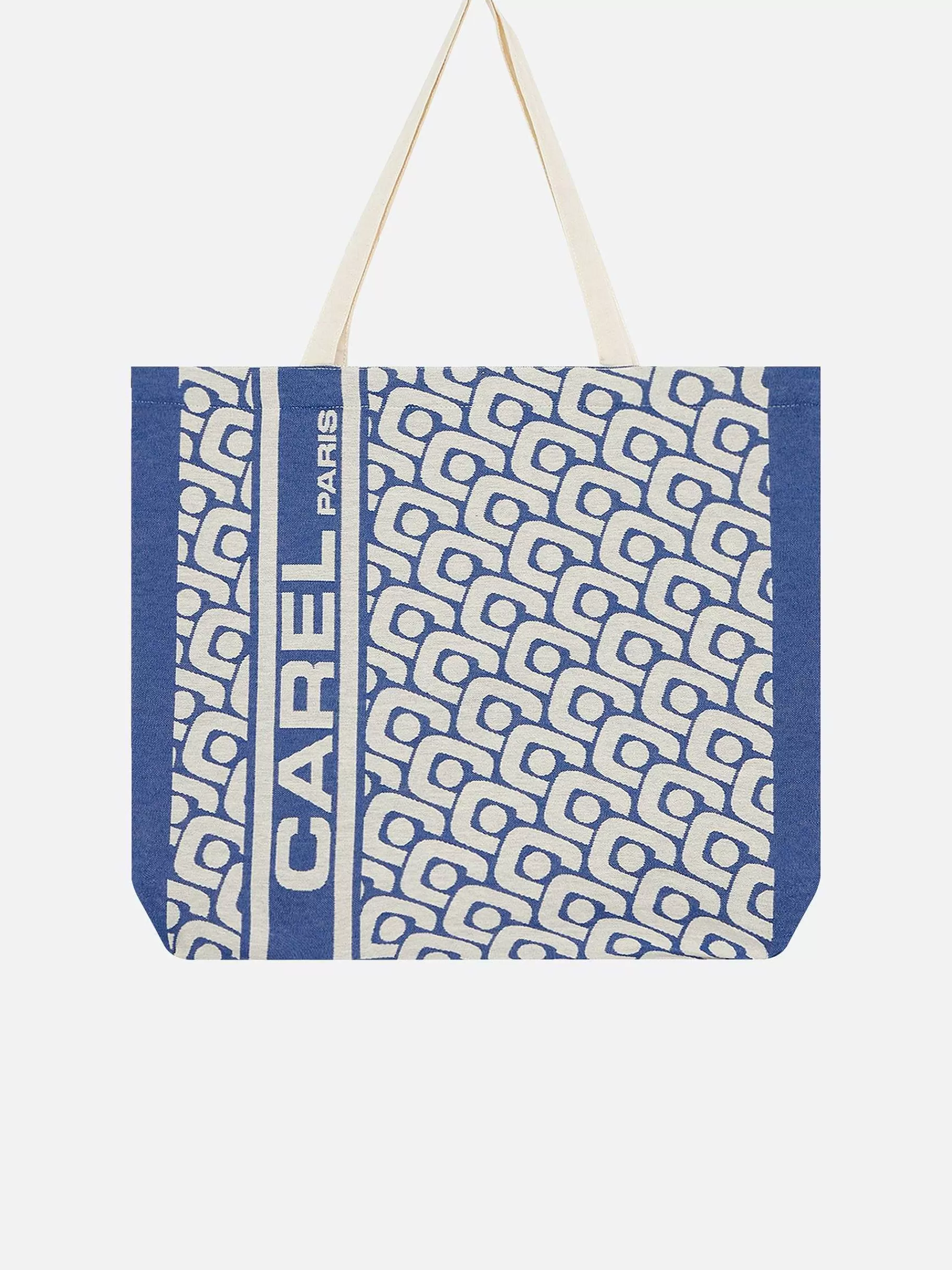 Vrouwen Carel Blauwe Draagtas Met Monogram En Jacquardweefsel