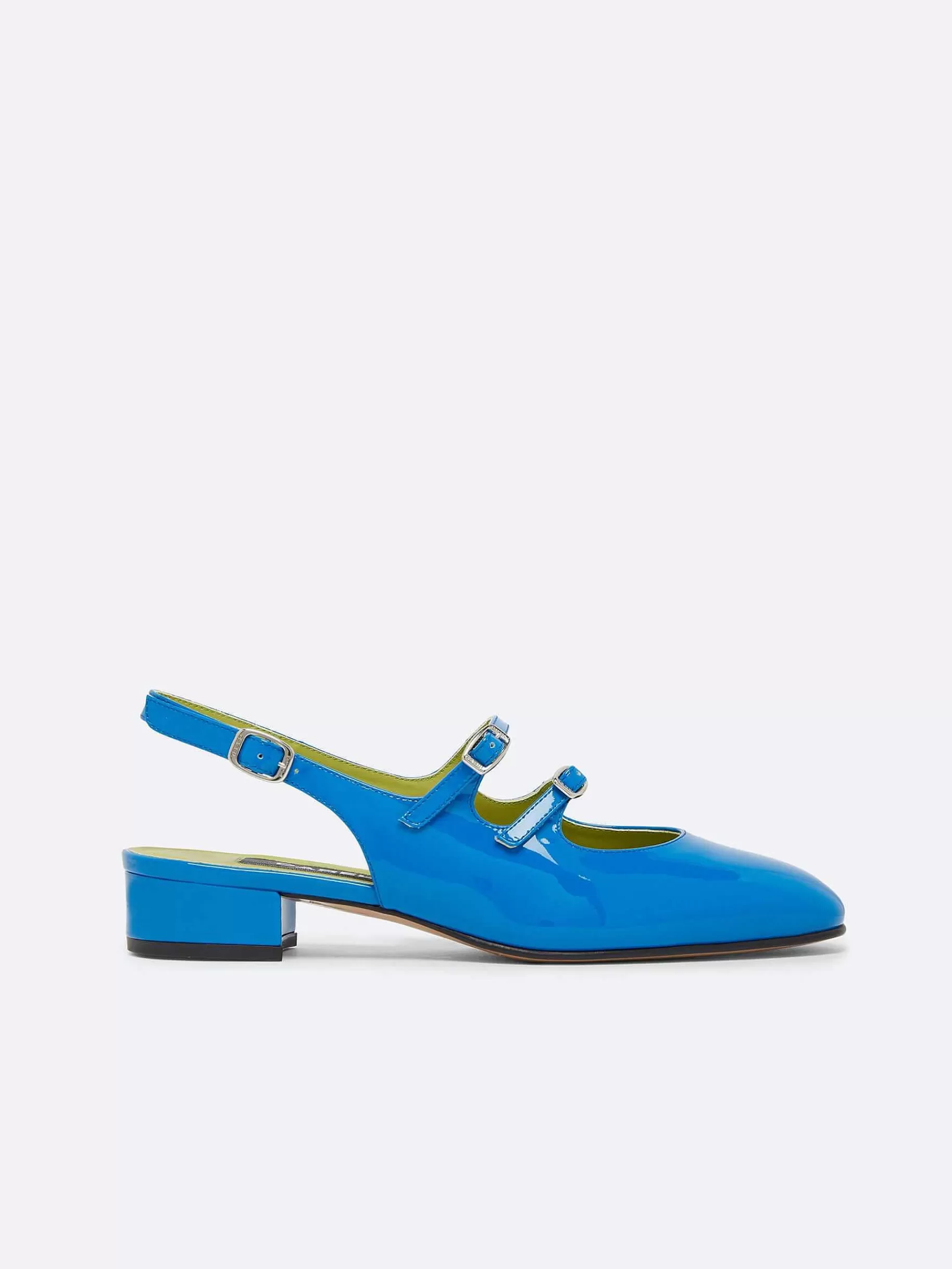 Vrouwen Carel Blauwe Lakleren Slingback Mary Janes