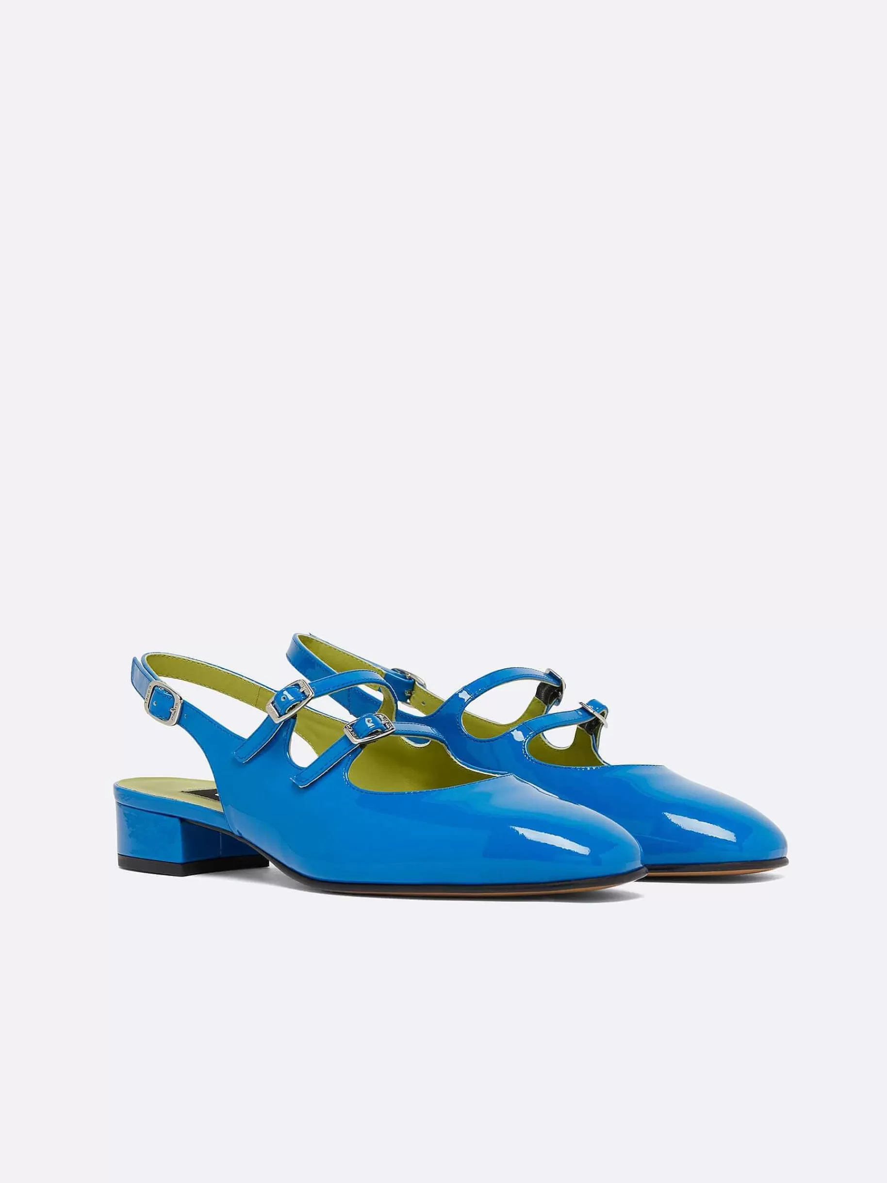 Vrouwen Carel Blauwe Lakleren Slingback Mary Janes