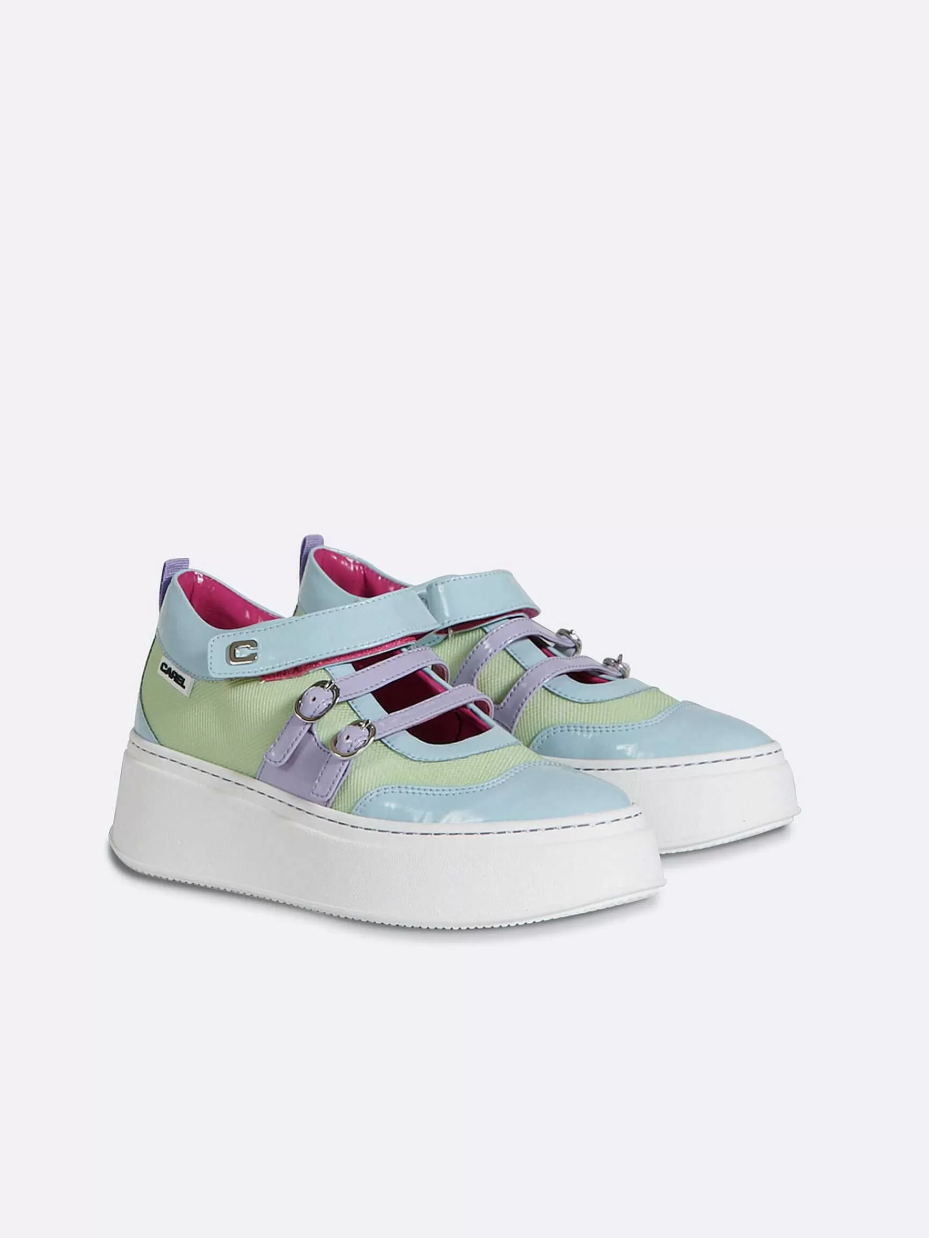 Vrouwen Carel Blauwe, Paarse En Lila Eco Patent-Sneakers