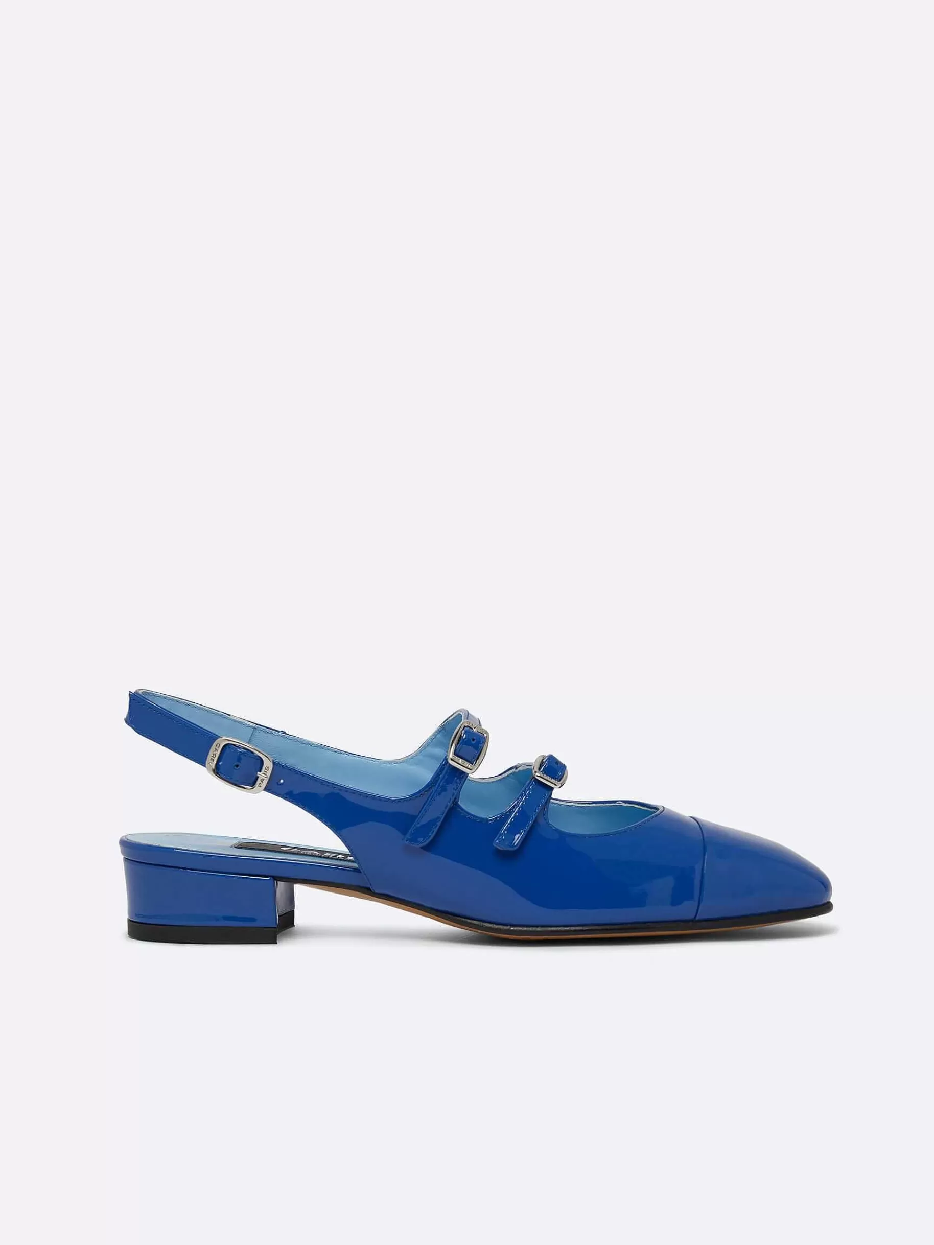 Vrouwen Carel Blauwe Upcycled Lakleren Slingback Mary Janes