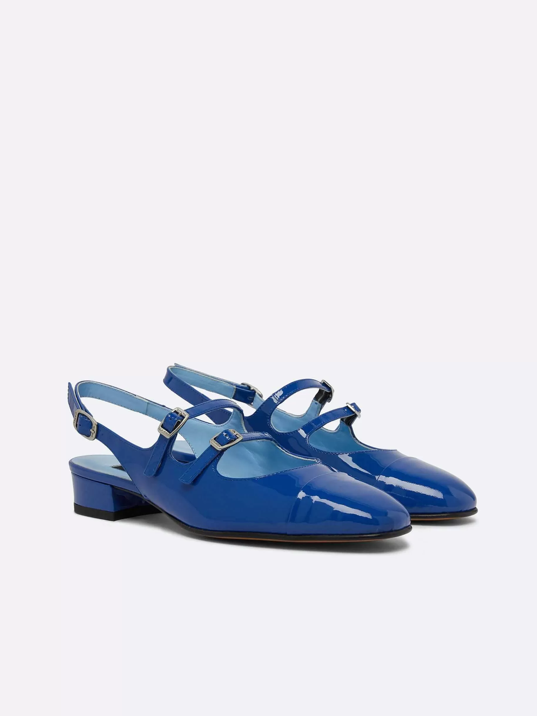 Vrouwen Carel Blauwe Upcycled Lakleren Slingback Mary Janes