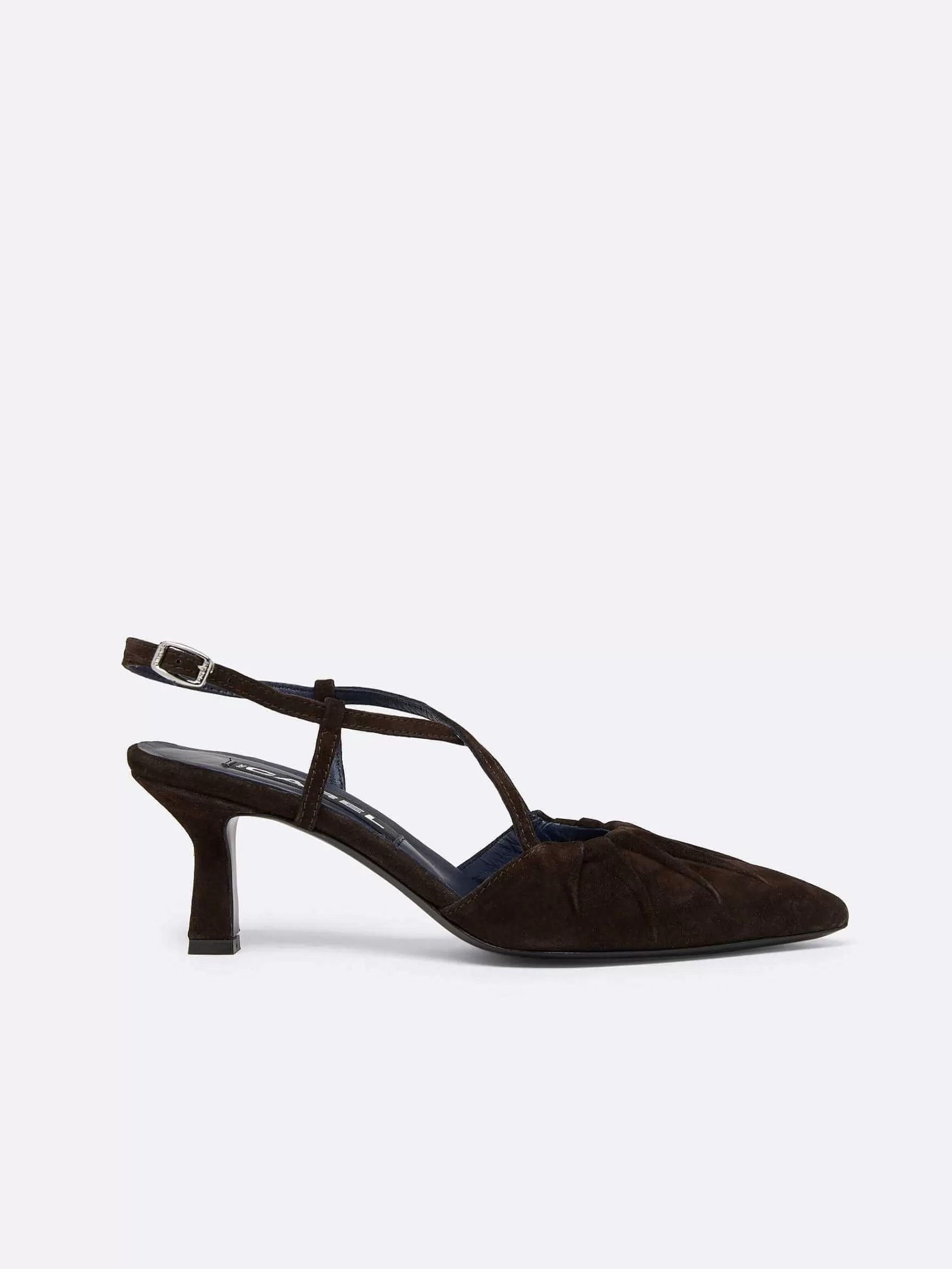 Vrouwen Carel Bruine Chocolade Suede Slingback Pumps