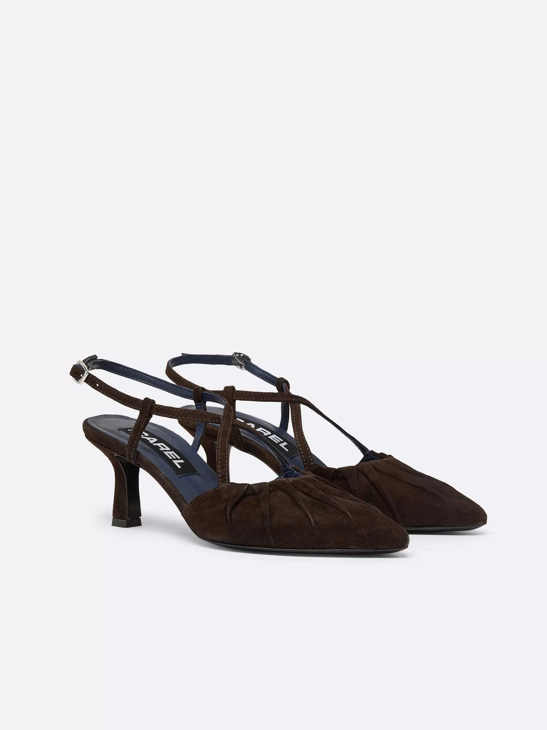 Vrouwen Carel Bruine Chocolade Suede Slingback Pumps