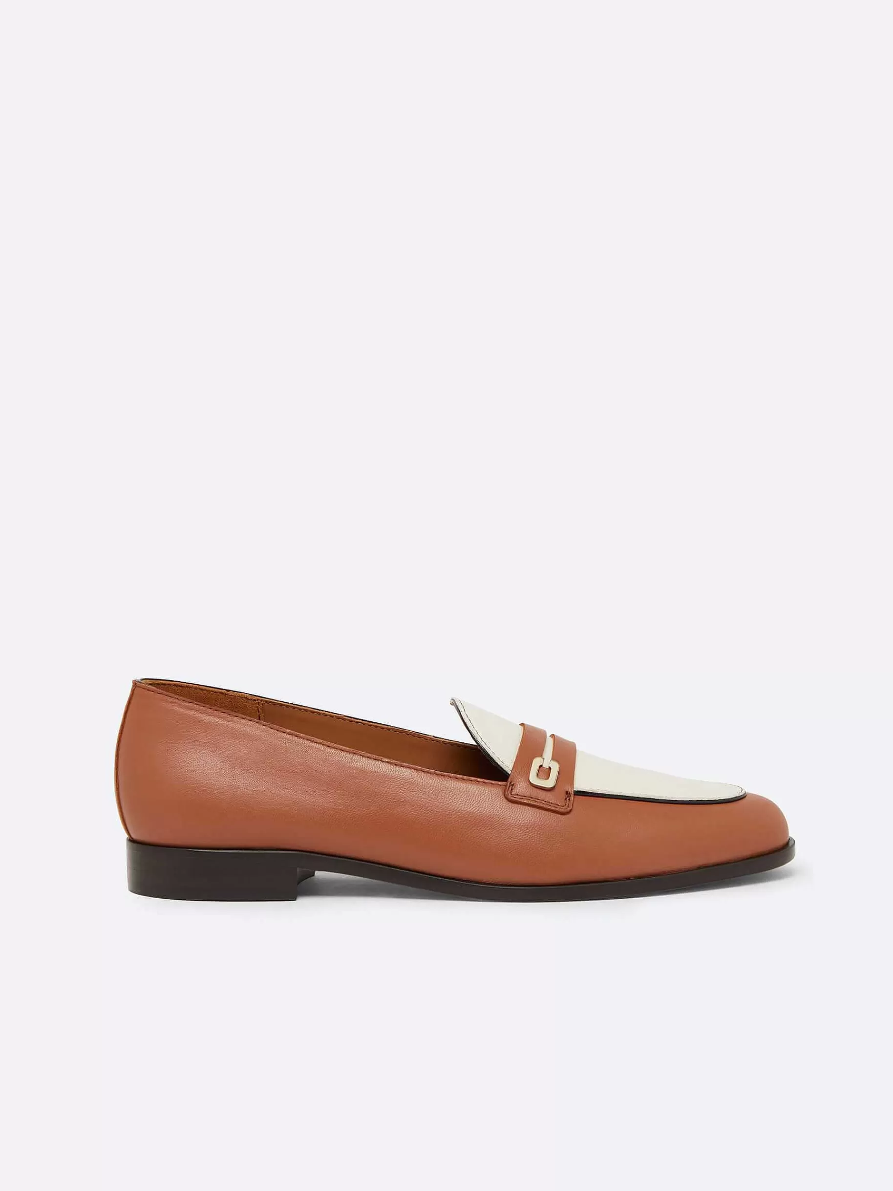 Vrouwen Carel Cognac En Ivoor Lederen Loafers