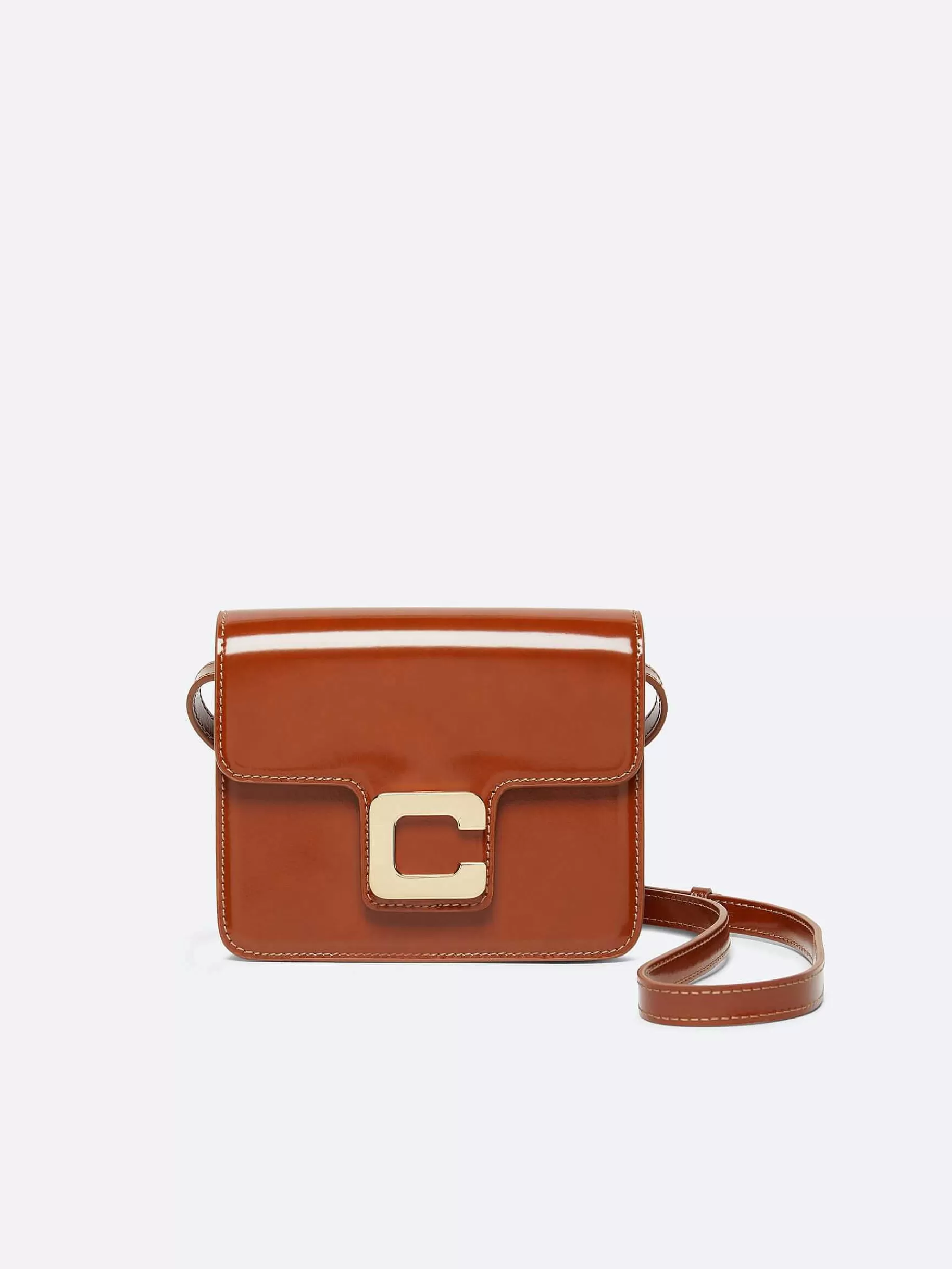 Vrouwen Carel Cognac Glanzende Leren Tas