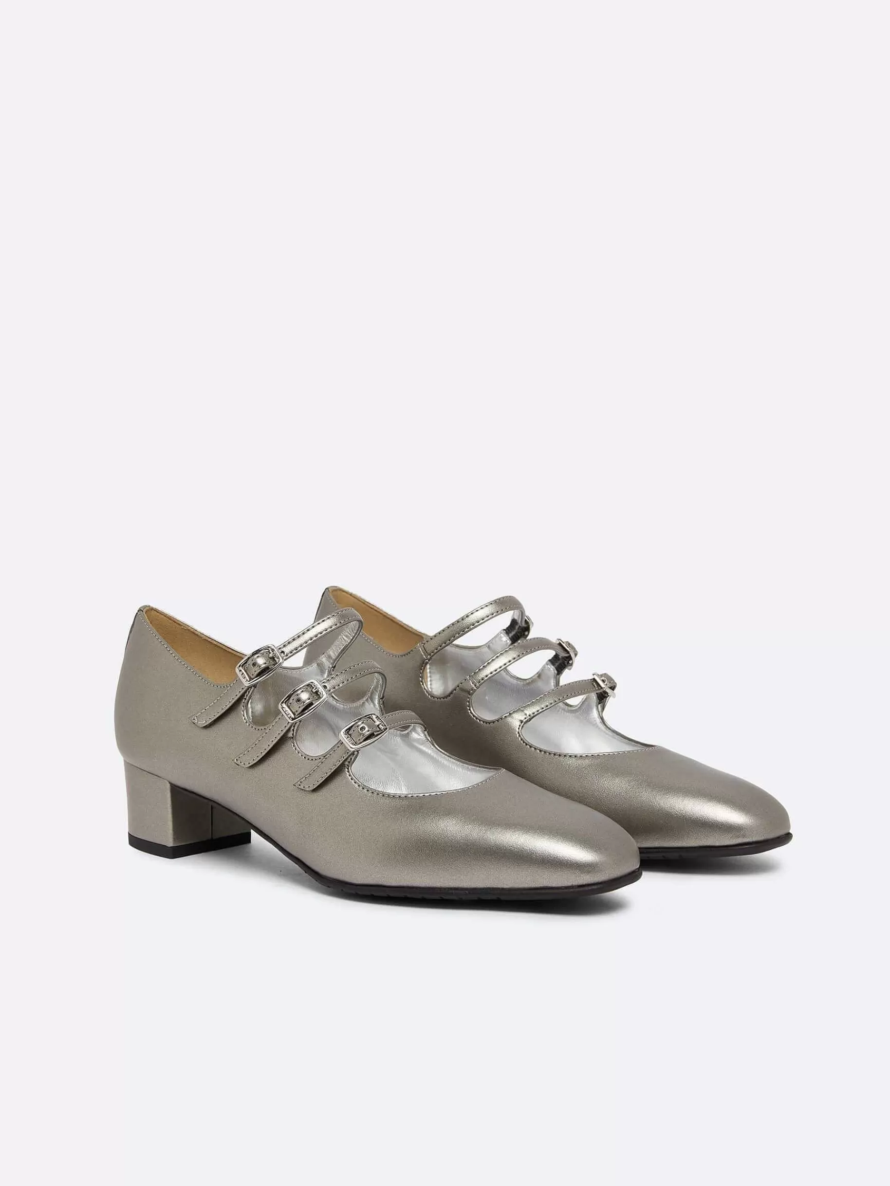 Vrouwen Carel Donkerzilveren Appleskin Mary Janes-Pumps