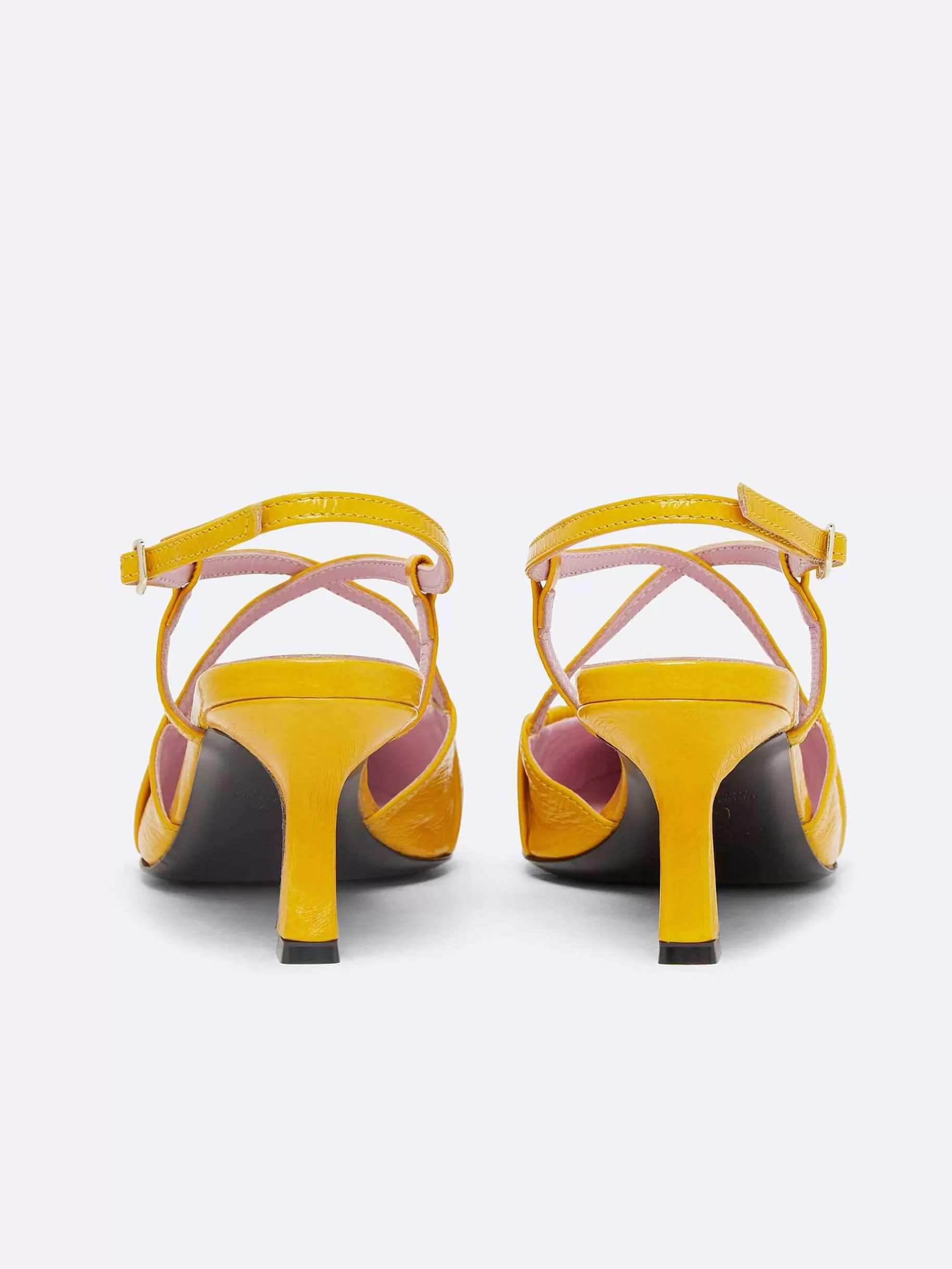 Vrouwen Carel Gele, Gerecyclede Naplack Lederen Slingback Pumps