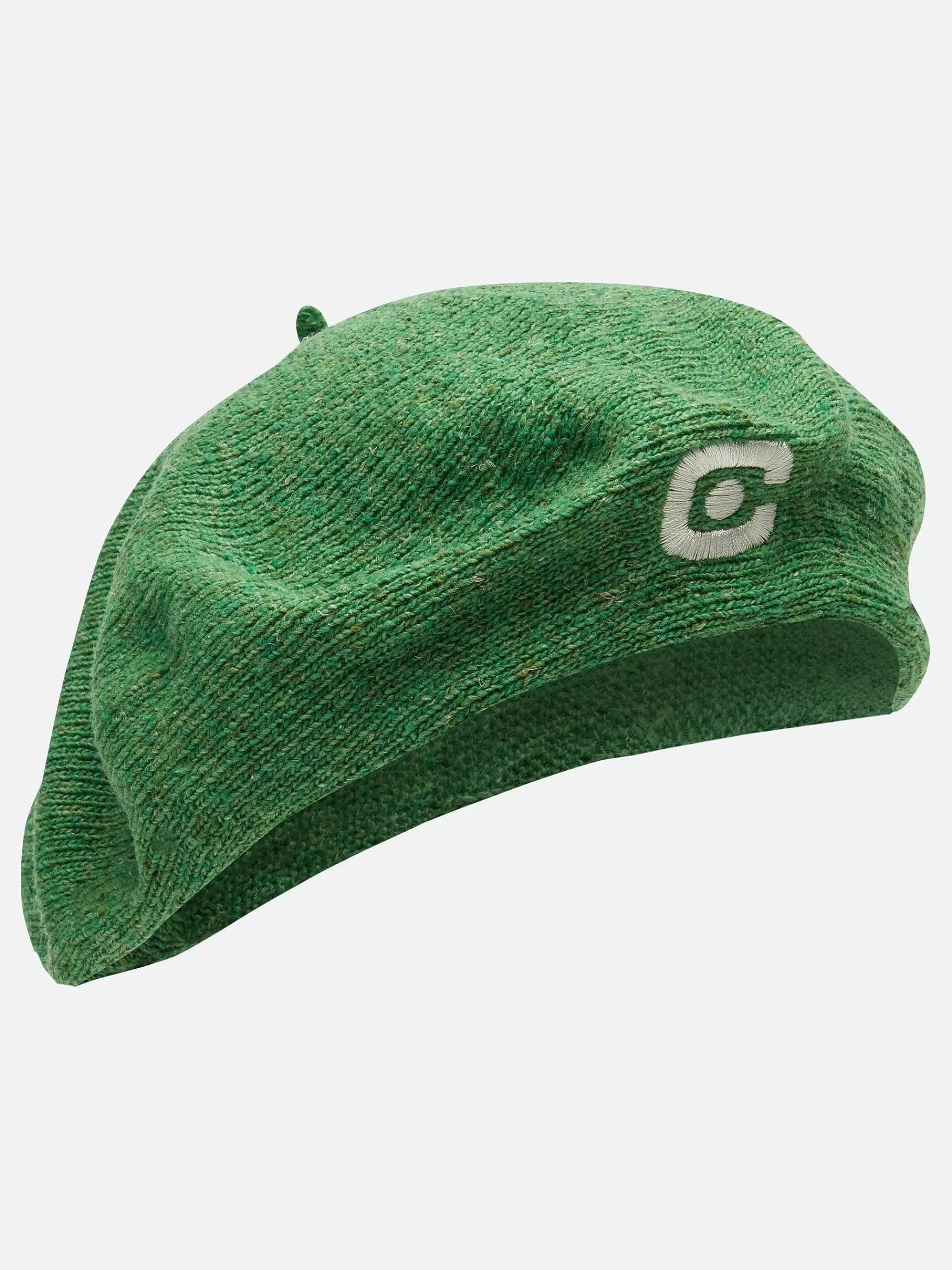 Vrouwen Carel Groene Wollen Baret Met Letter C-Logo