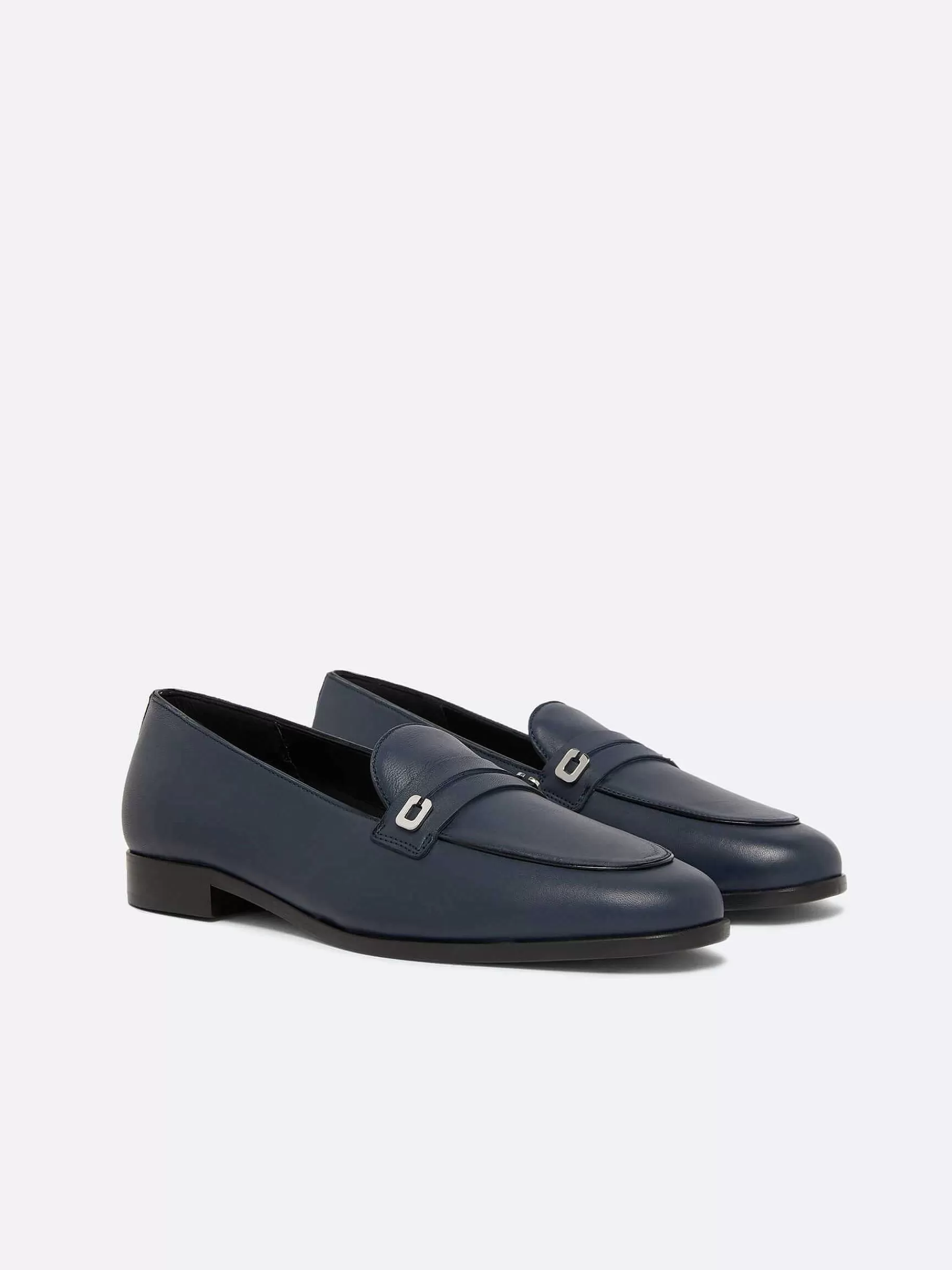 Vrouwen Carel Marineblauwe Lederen Loafers