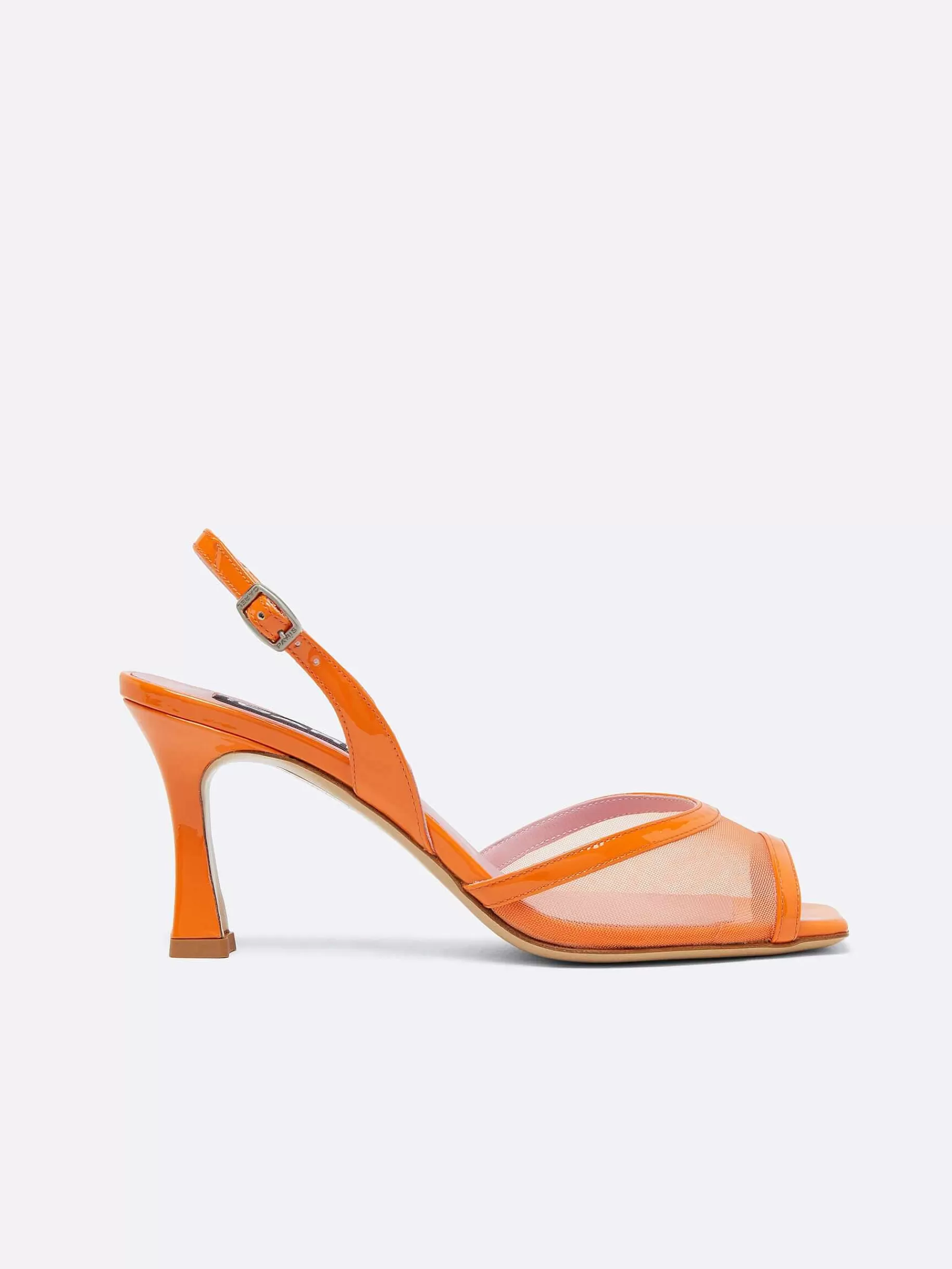 Vrouwen Carel Oranje Leren En Mesh Sandalen