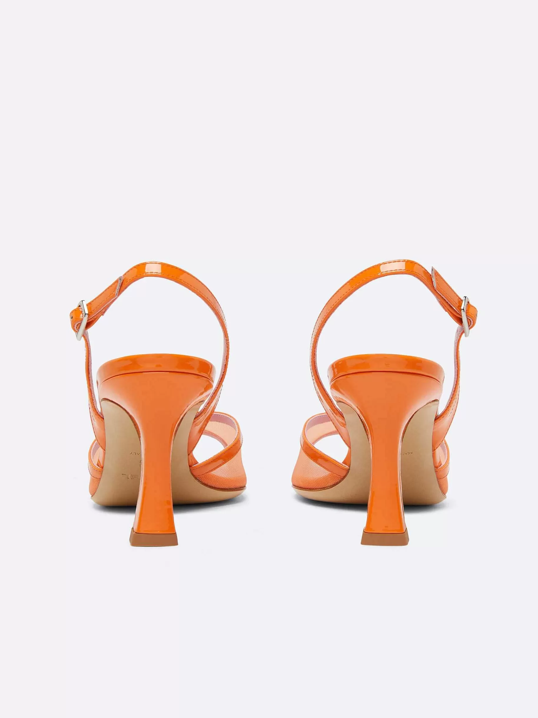 Vrouwen Carel Oranje Leren En Mesh Sandalen