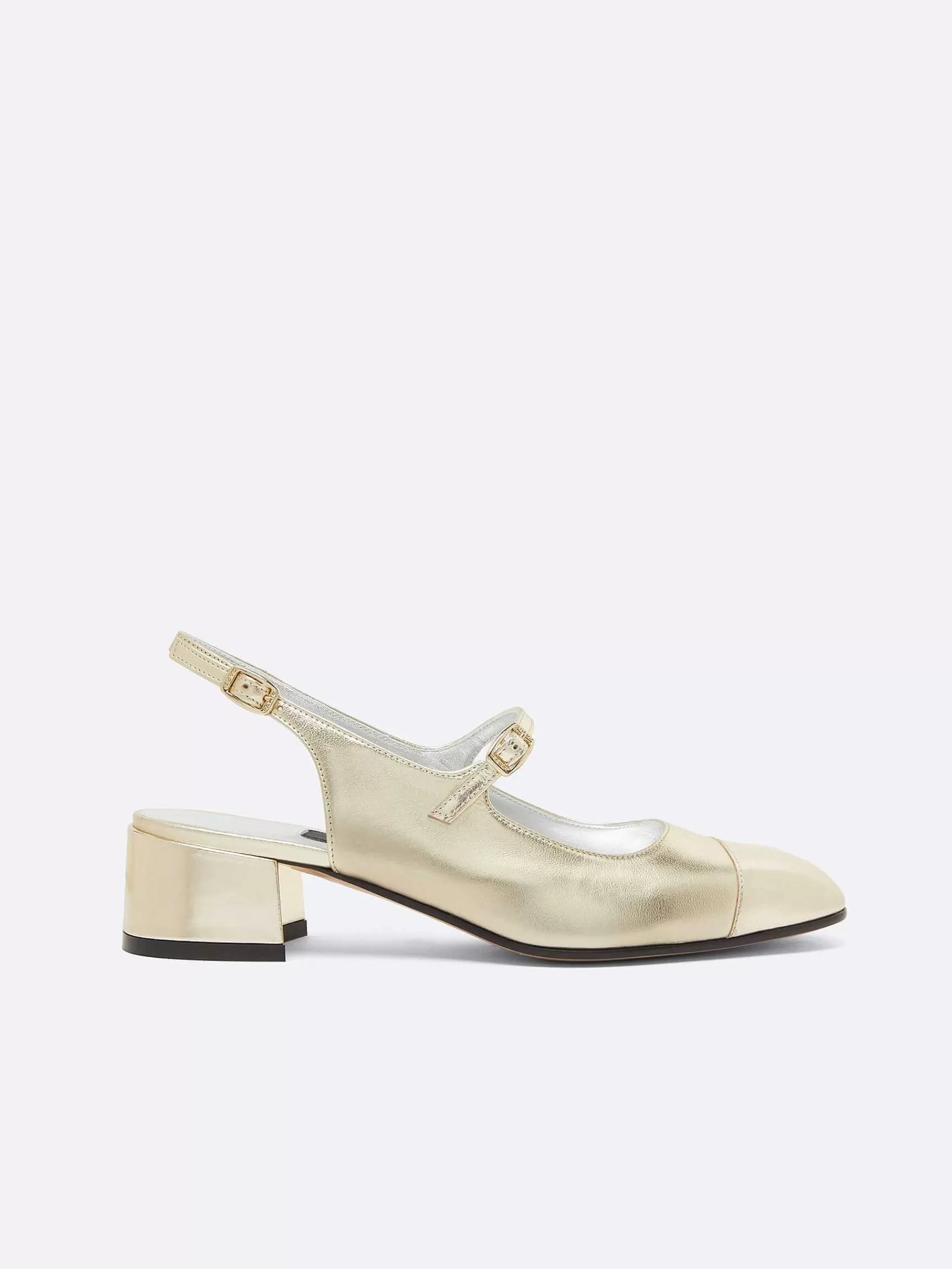 Vrouwen Carel Platina Lederen Gelamineerde Slingback Mary Janes