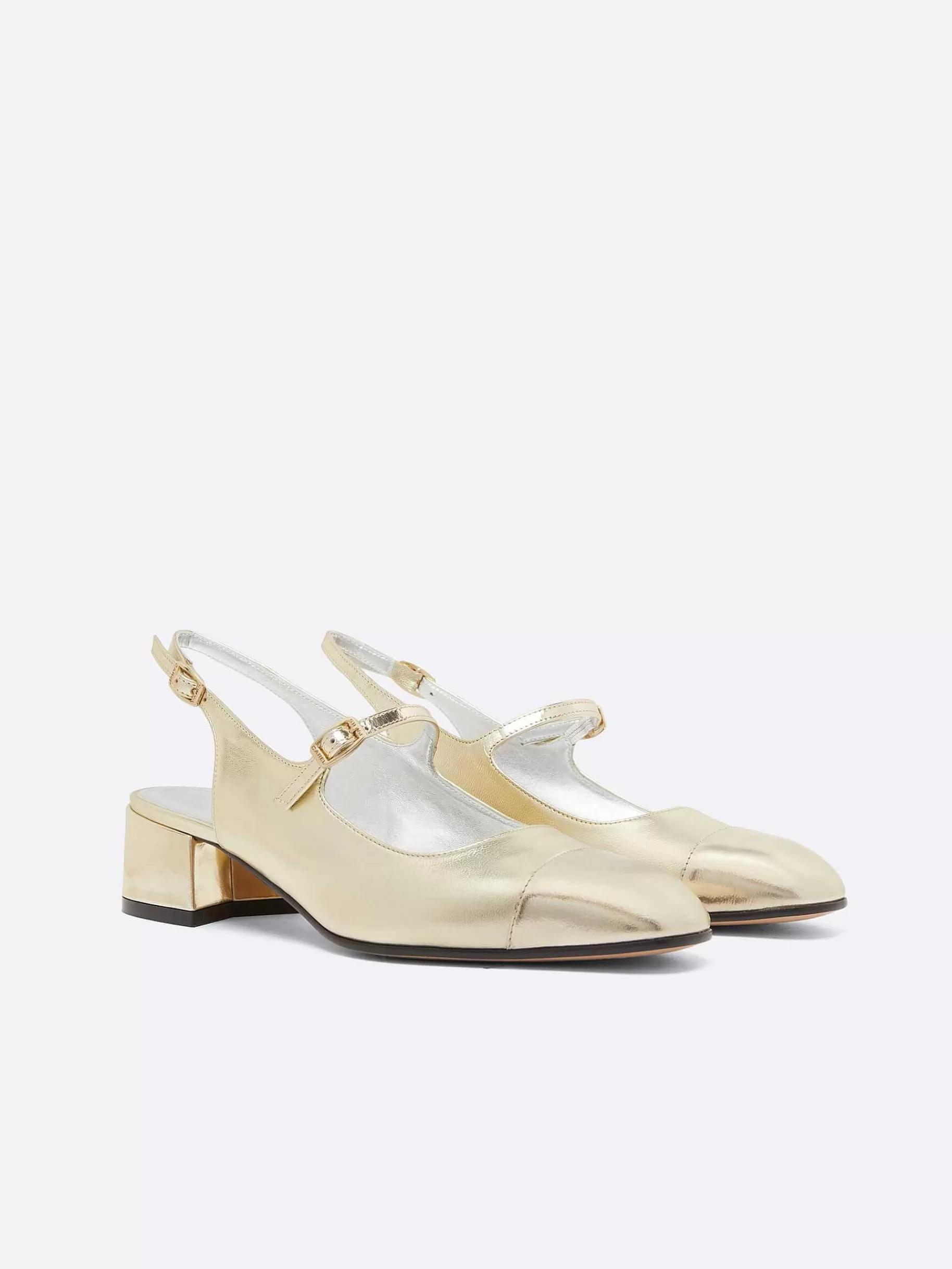 Vrouwen Carel Platina Lederen Gelamineerde Slingback Mary Janes