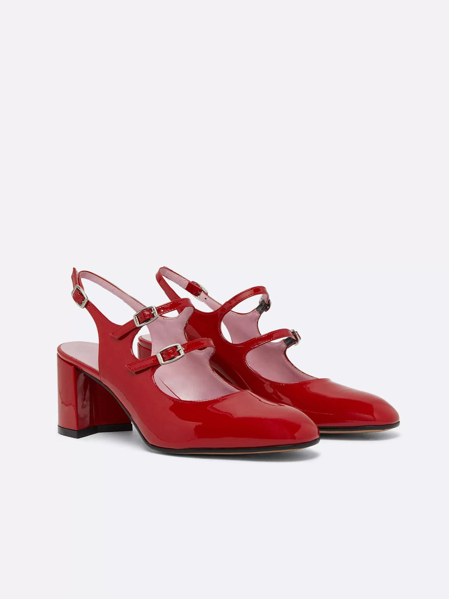 Vrouwen Carel Rode Lakleren Slingback Mary Janes