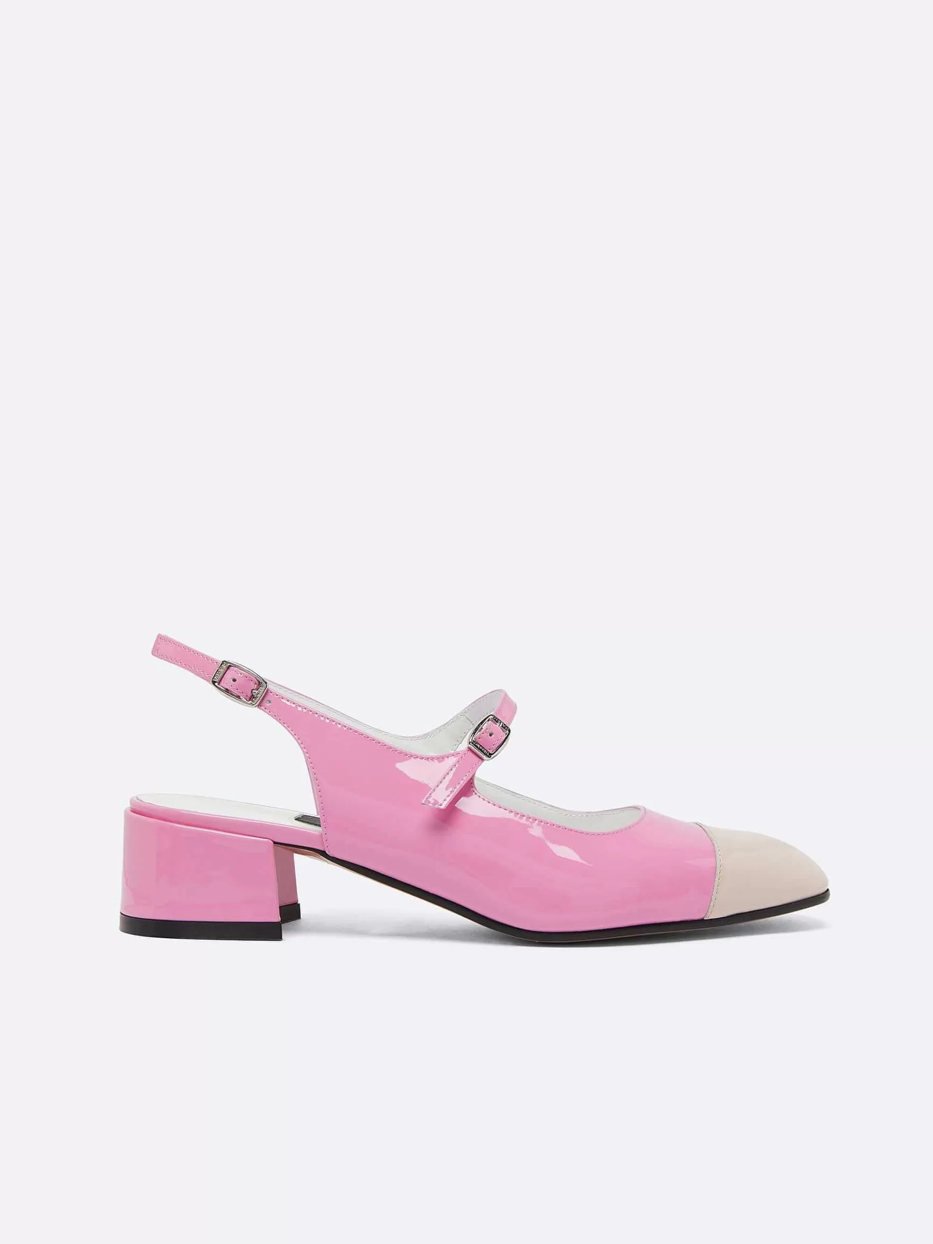 Vrouwen Carel Roze En Naakt Lak-Geupcycled Leer Slingback Mary Janes