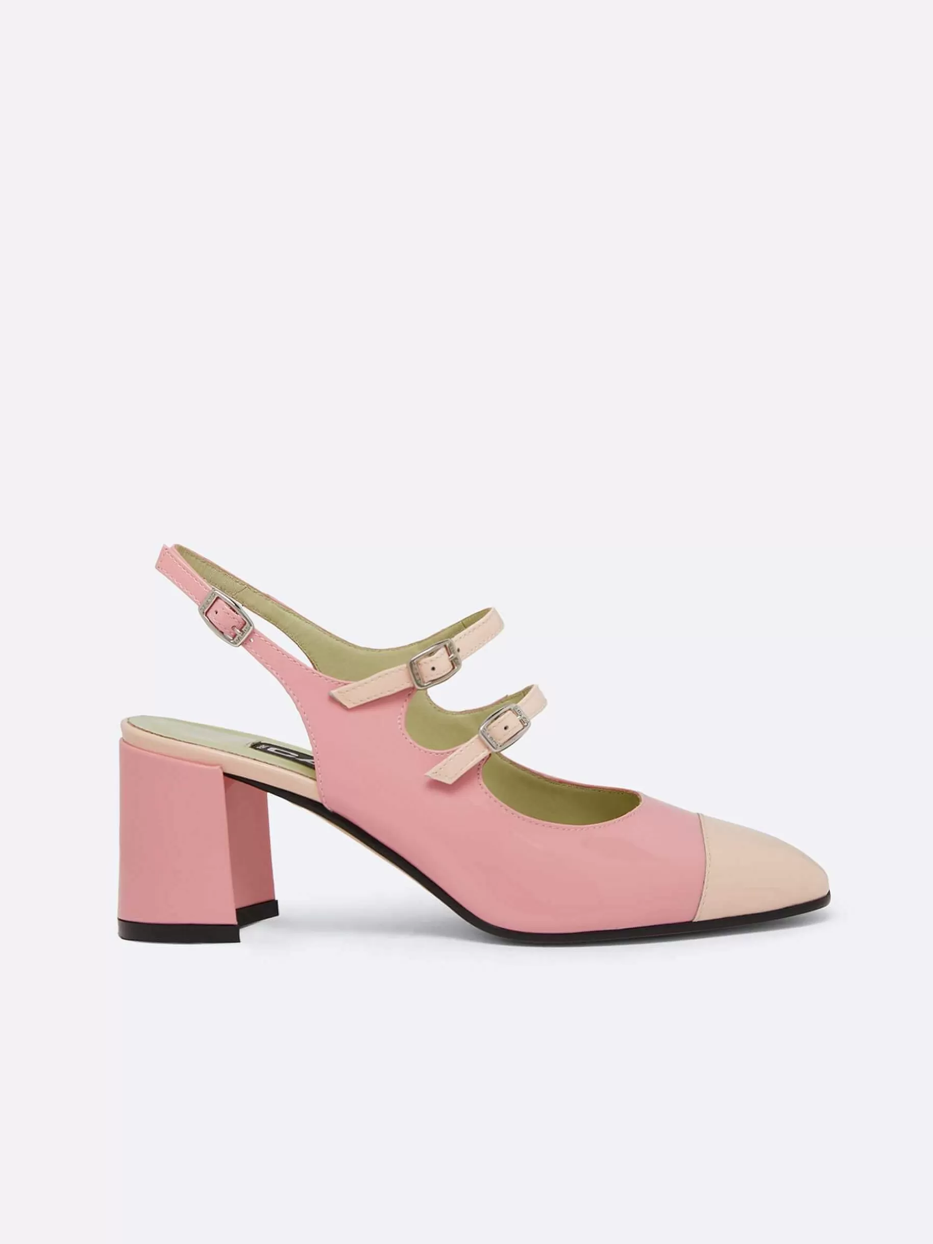 Vrouwen Carel Roze En Naakt Lakleren Slingback Mary Janes