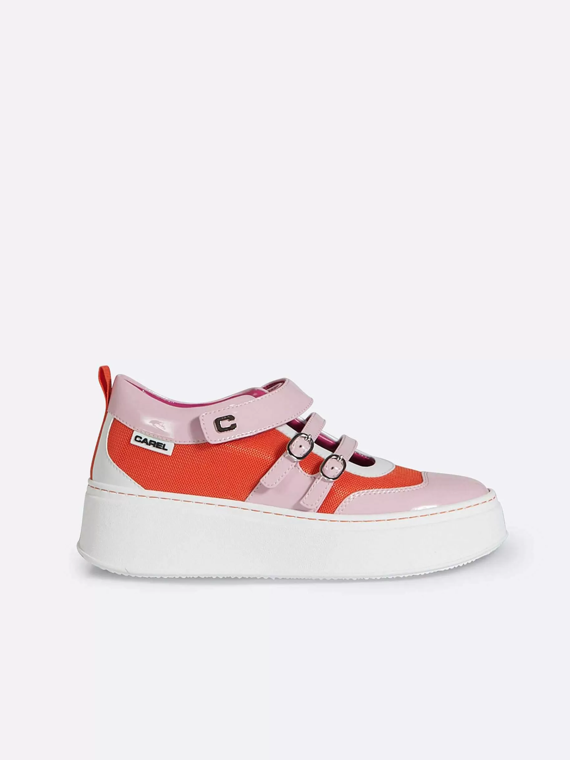 Vrouwen Carel Roze, Oranje En Ivoorkleurige Eco Patent-Sneakers