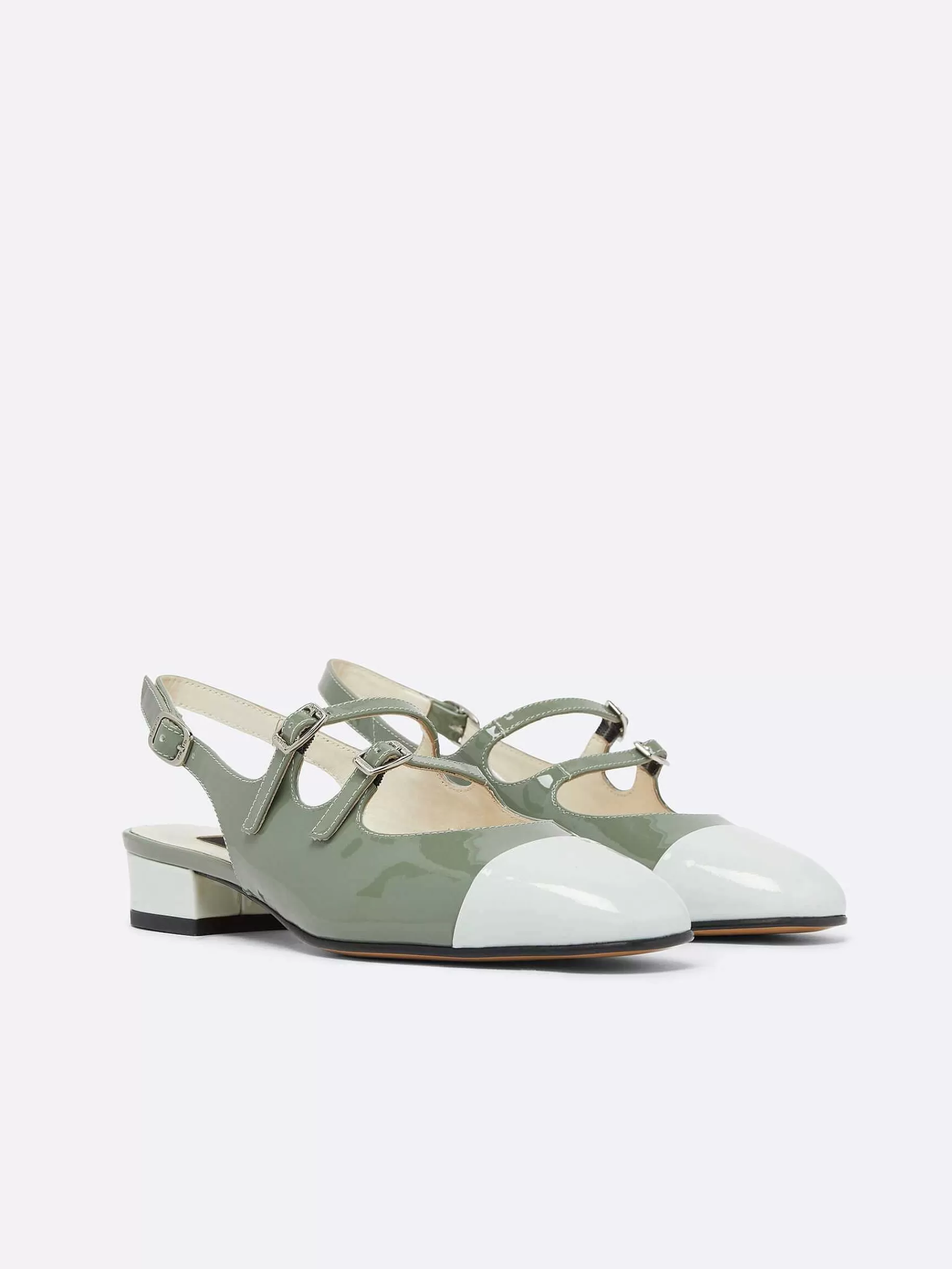 Vrouwen Carel Saliegroen En Watergroen Lakleer Slingback Mary Janes