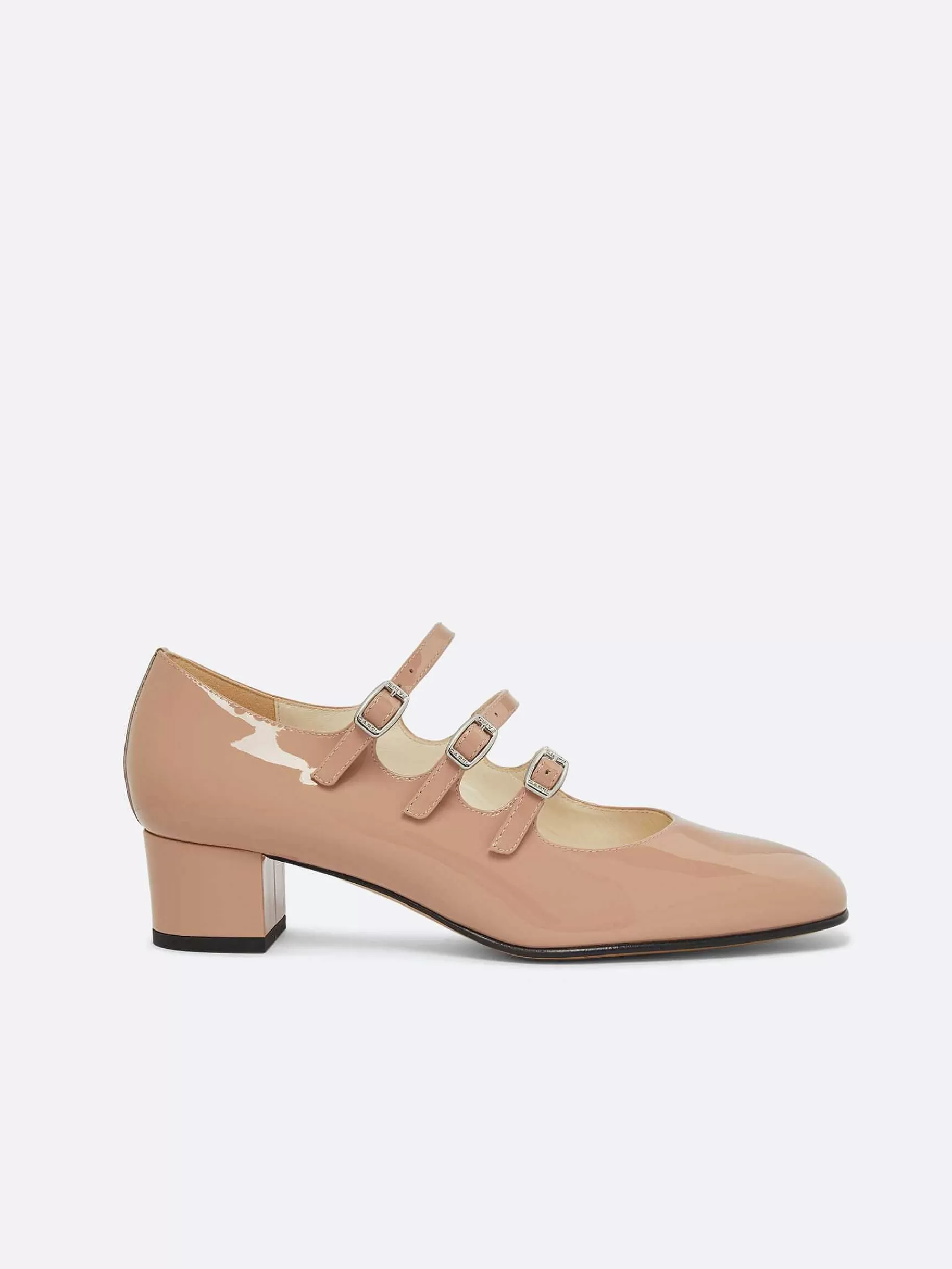 Vrouwen Carel Taupe Upcycled Lakleer Mary Janes Pumps