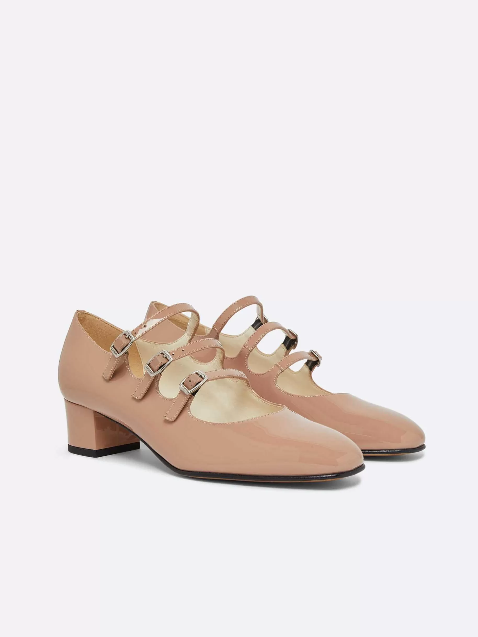 Vrouwen Carel Taupe Upcycled Lakleer Mary Janes Pumps