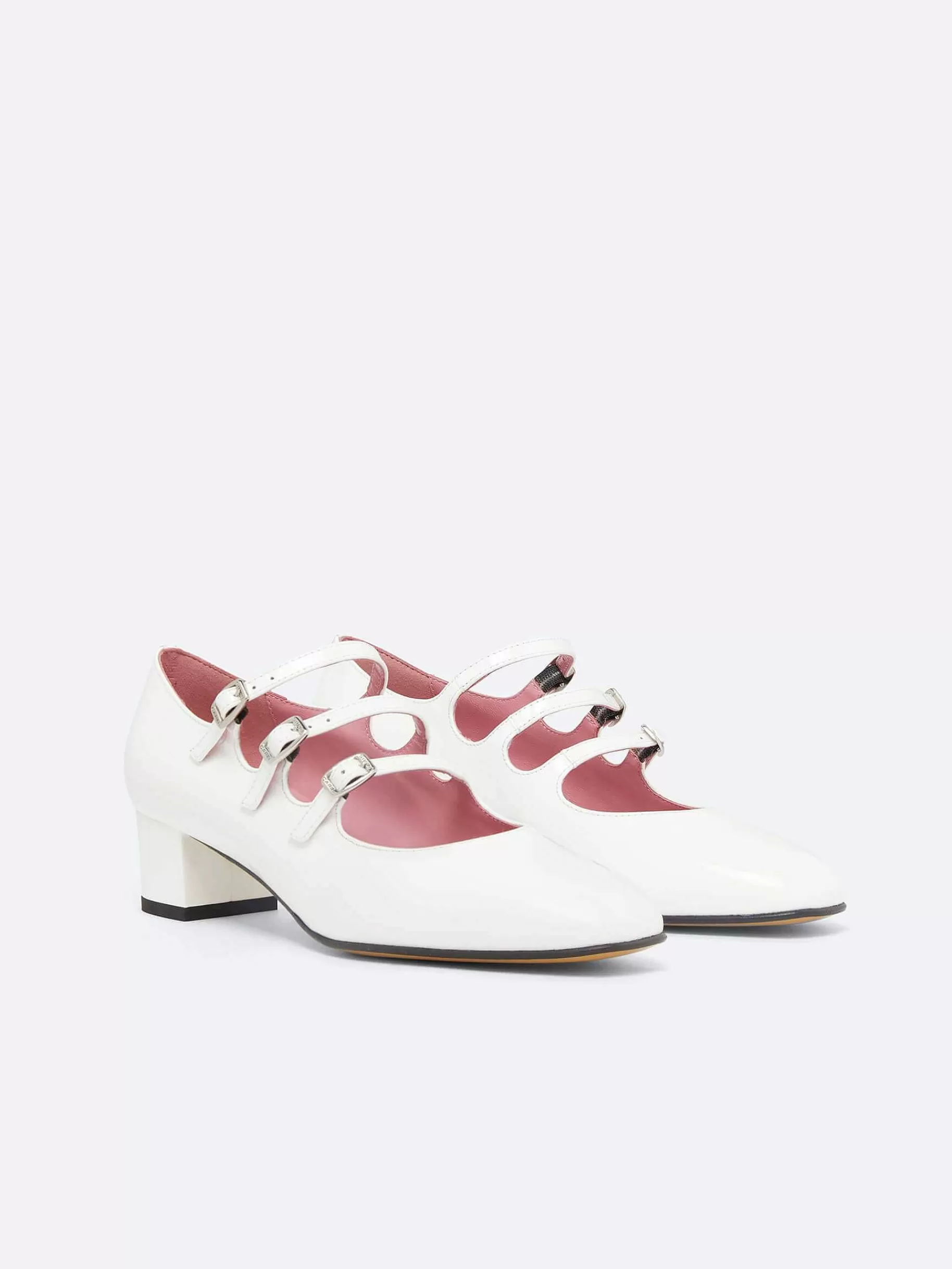 Vrouwen Carel Witte Lakleren Mary Janes Pumps