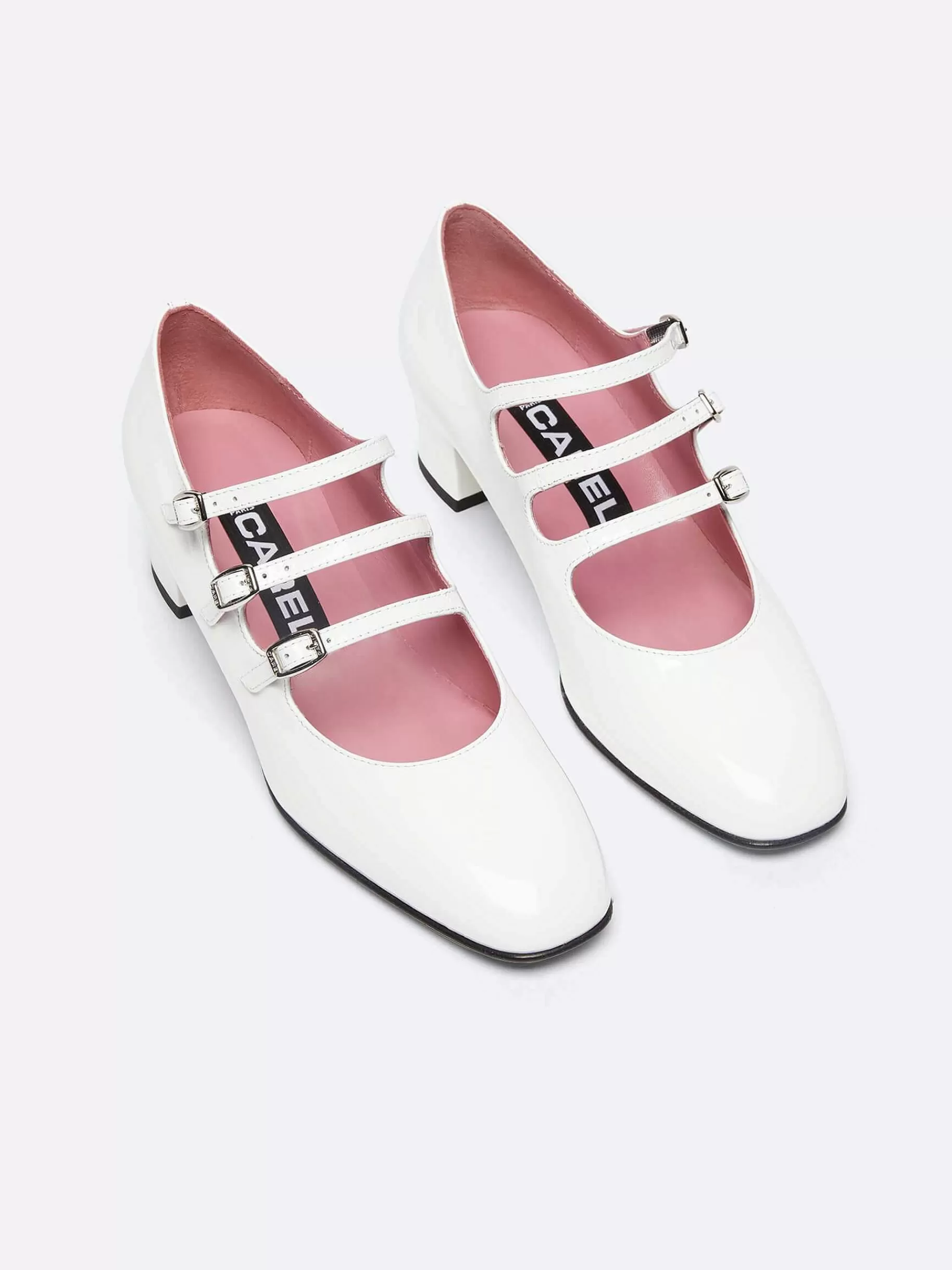 Vrouwen Carel Witte Lakleren Mary Janes Pumps