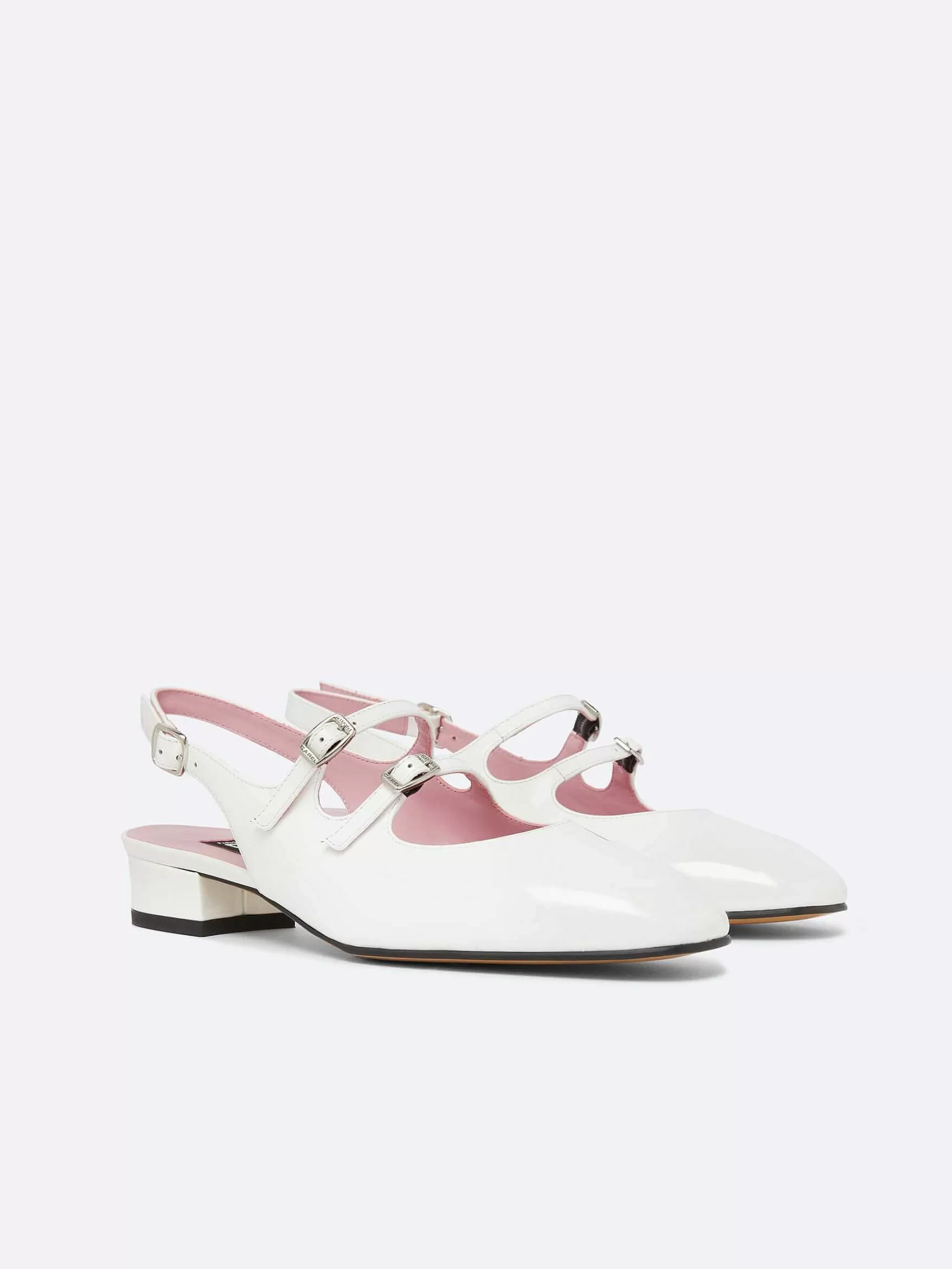 Vrouwen Carel Witte Lakleren Slingback Mary Janes