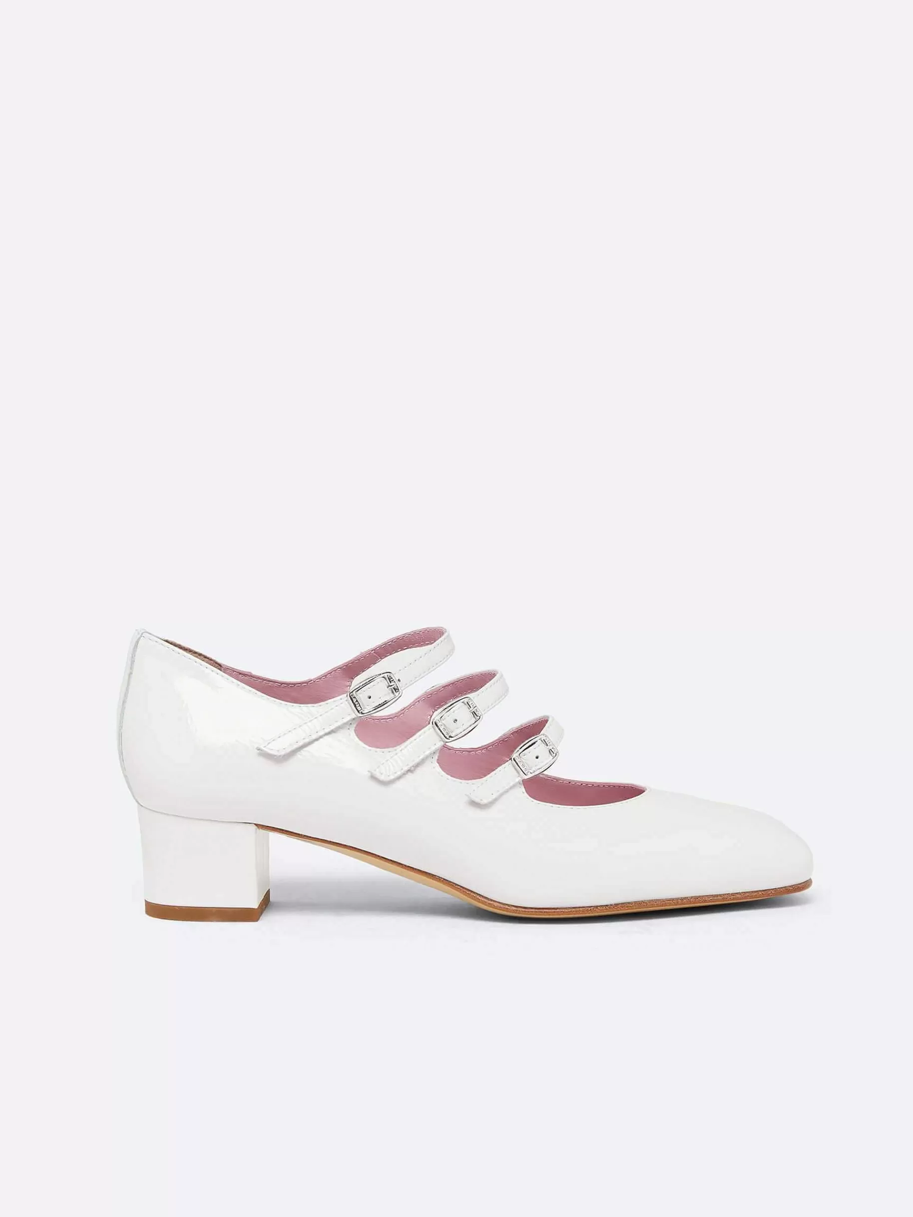 Vrouwen Carel Witte Naplack Leren Mary Janes Pumps