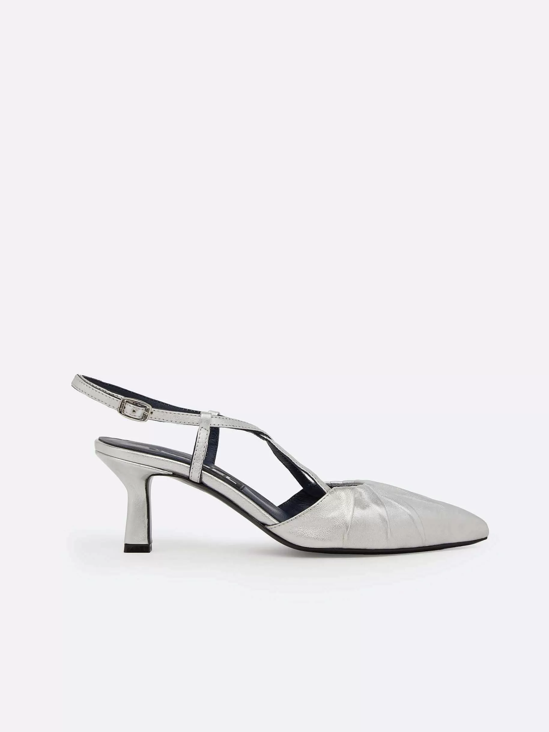 Vrouwen Carel Zilver Lederen Slingback Pumps