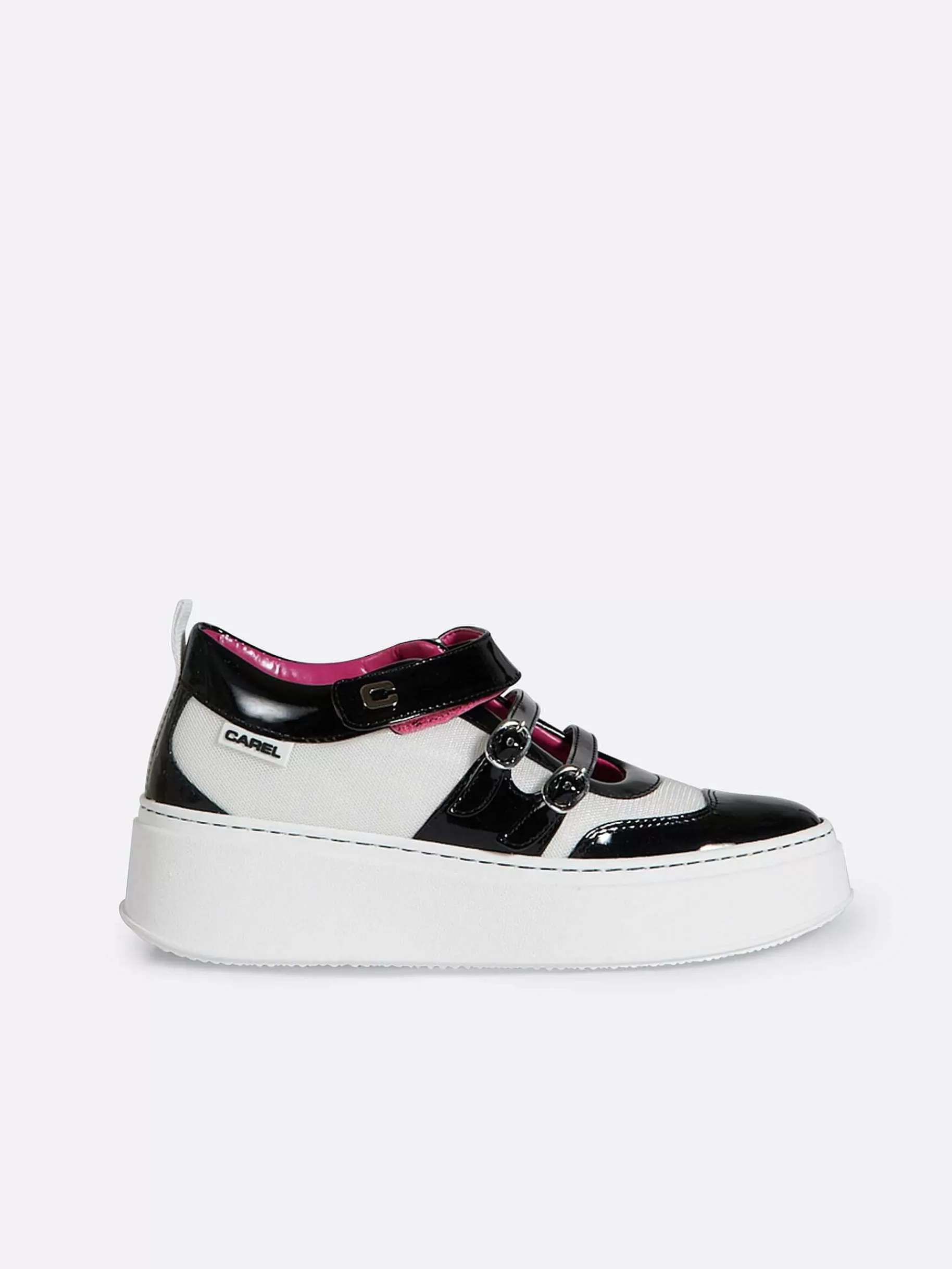 Vrouwen Carel Zwart En Ivoorkleurige Eco Patent-Sneakers