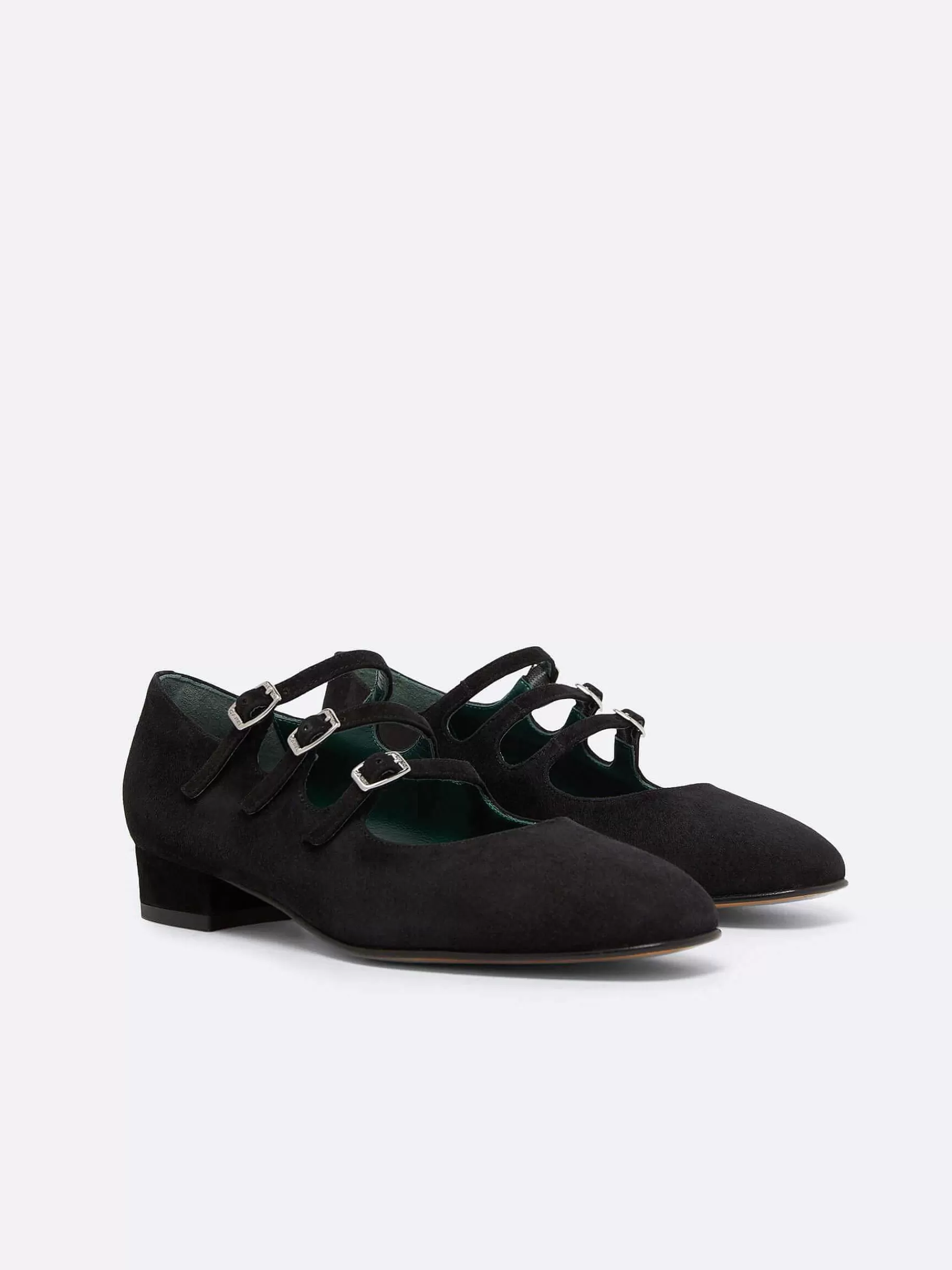 Vrouwen Carel Zwart Suede Mary Janes Balletflats