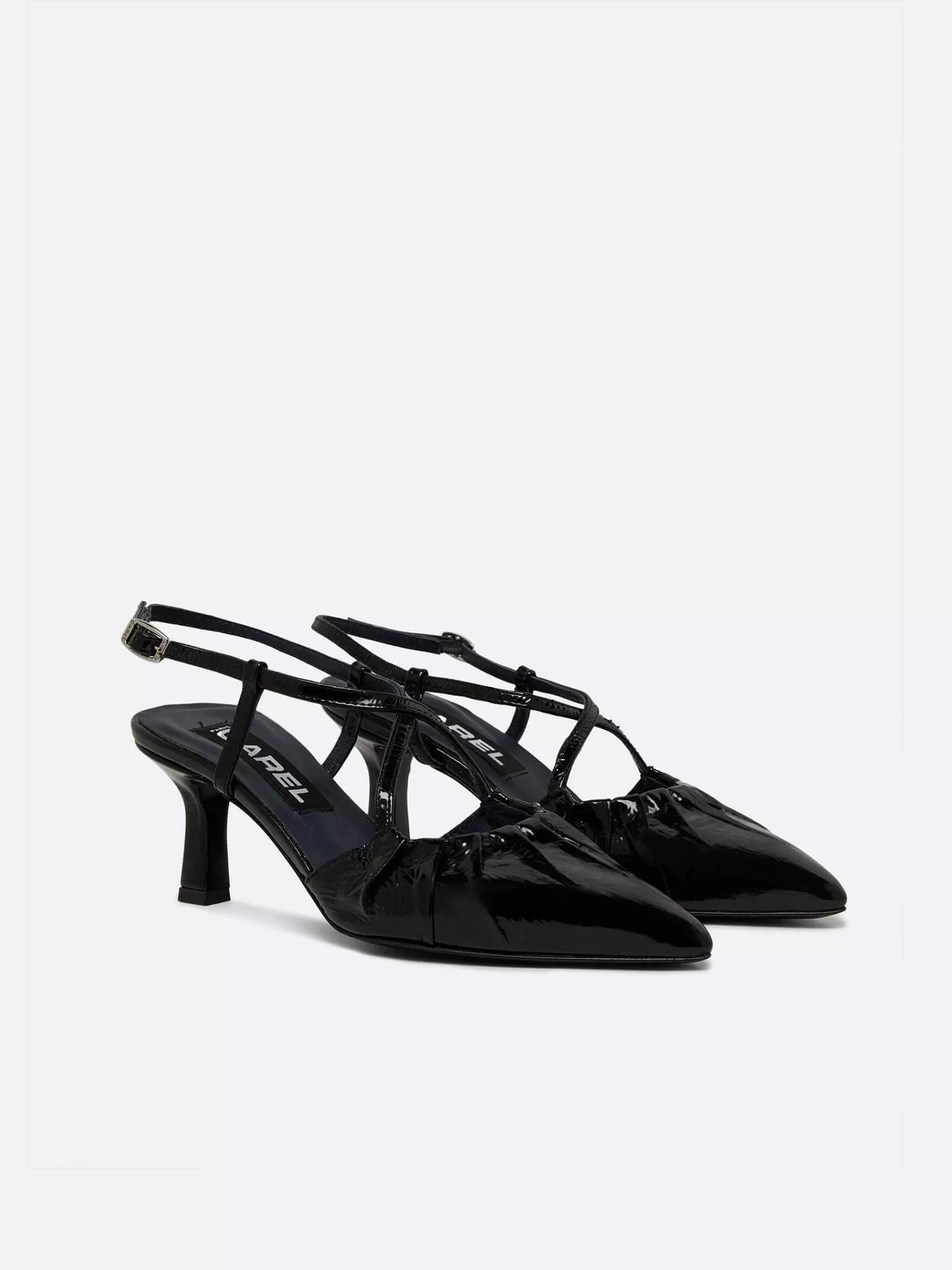 Vrouwen Carel Zwarte Naplack Lederen Slingback Pumps