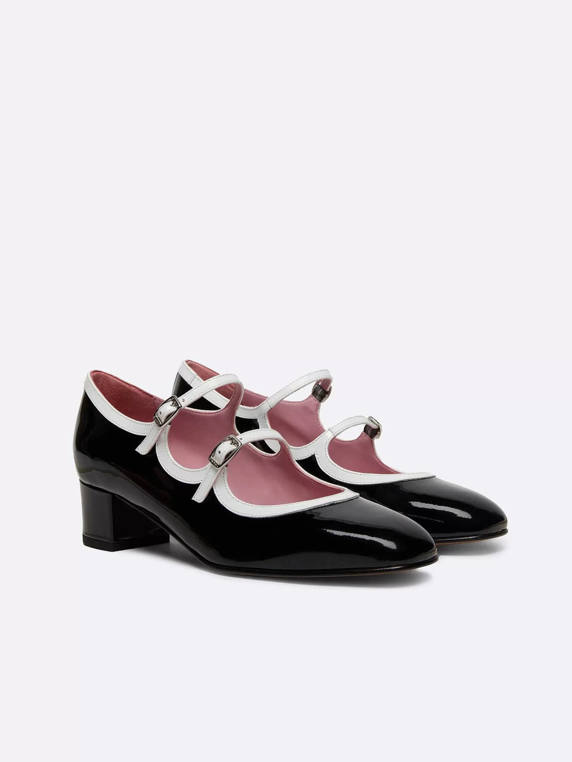 Vrouwen Carel Zwart-Wit Lakleer Mary Janes Pumps